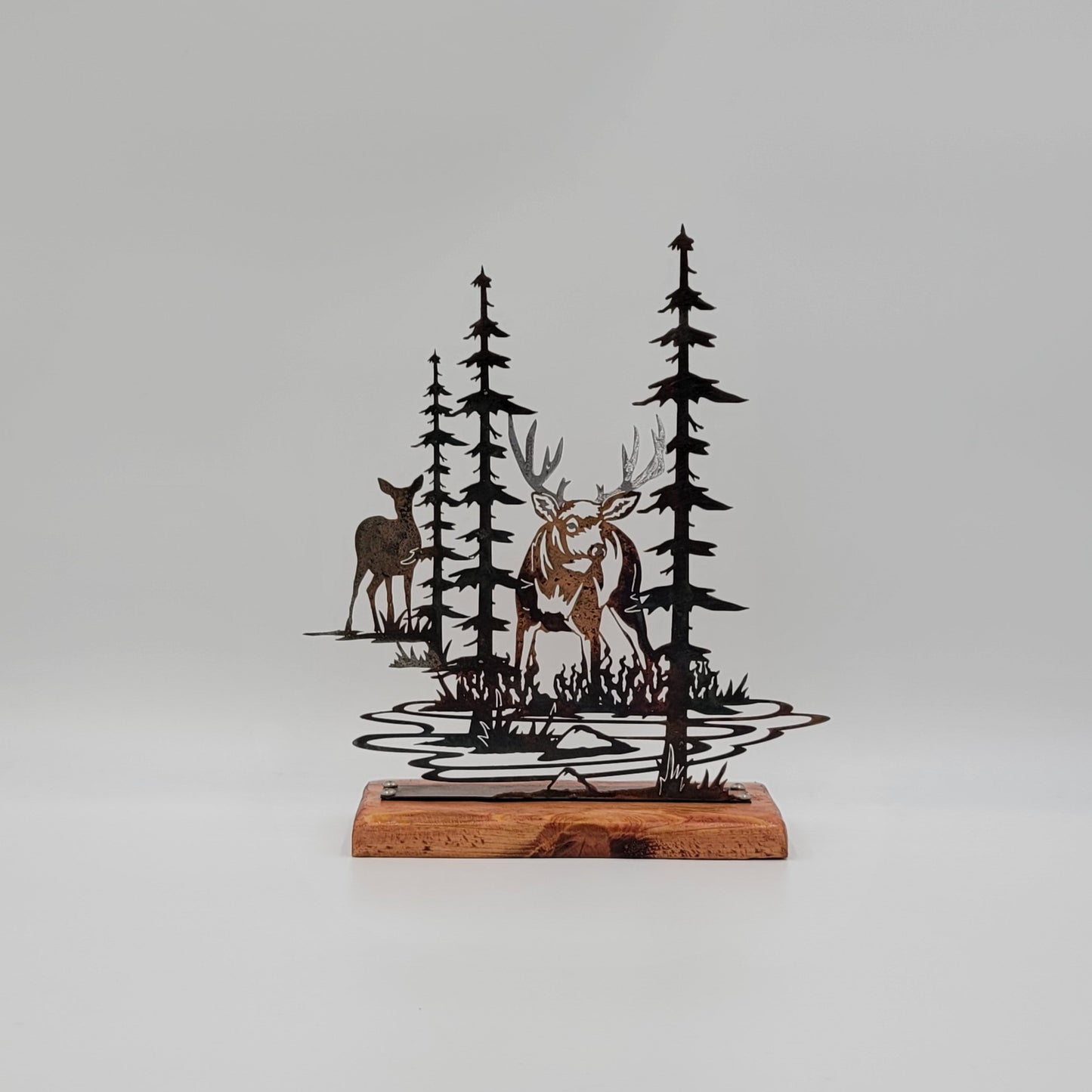 Metal Deer In Forest Shelf Sitter 5 Color Options