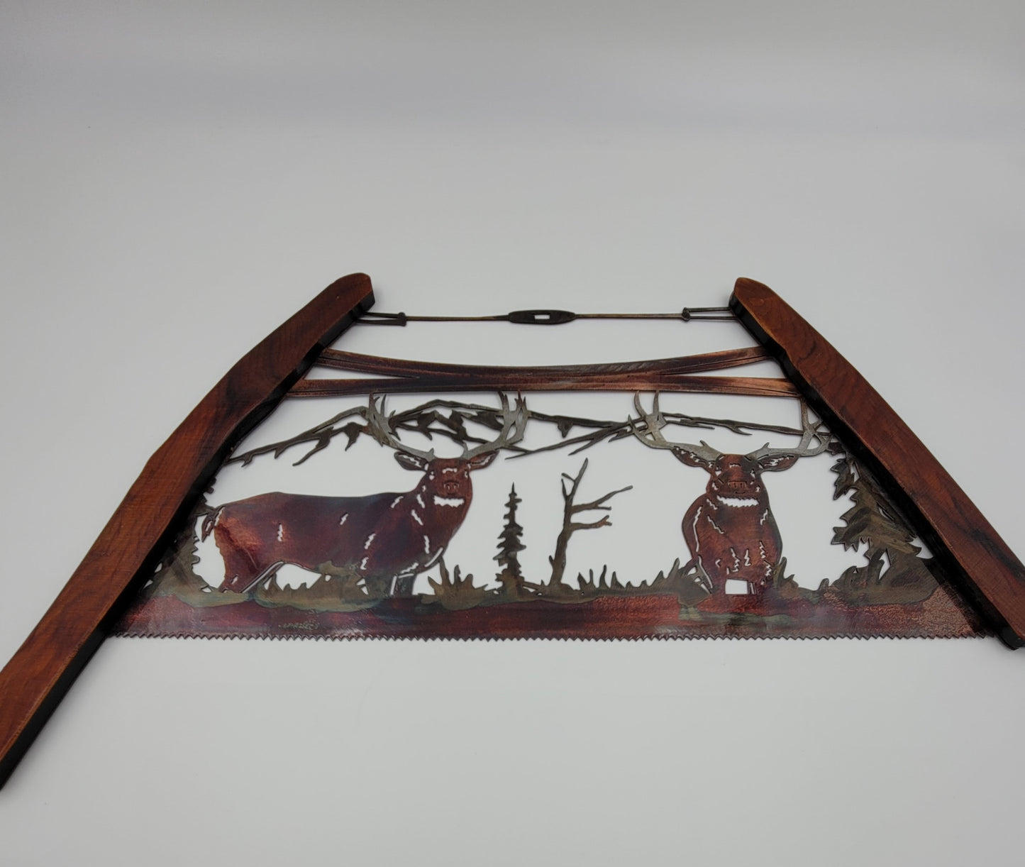 Deer Metal Bow Saw Wall Hanging Available in Five Colors
