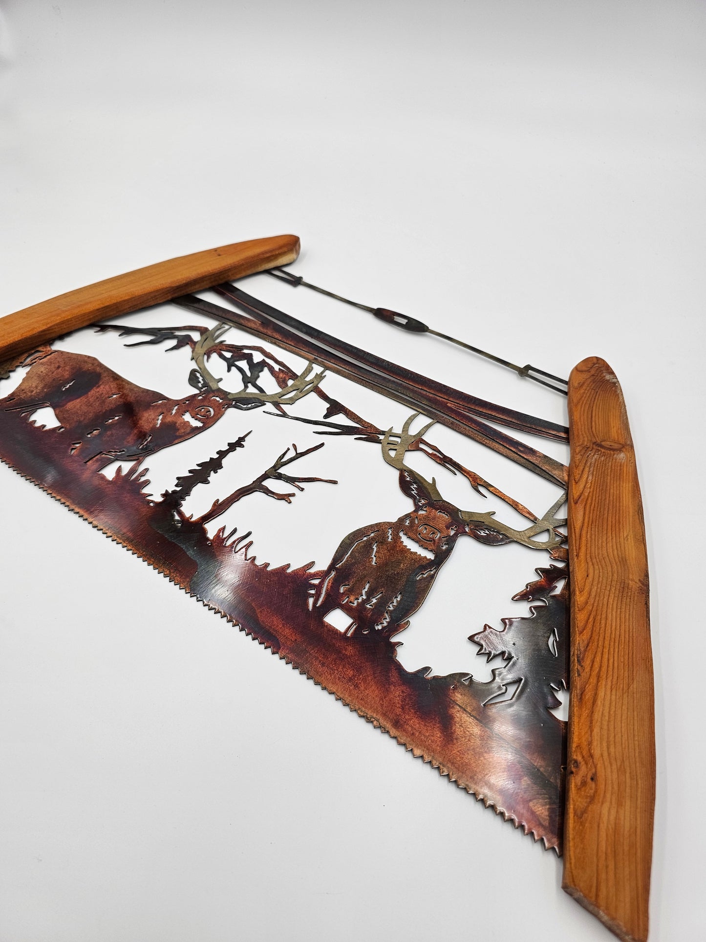 Deer Metal Bow Saw Wall Hanging Available in Five Colors