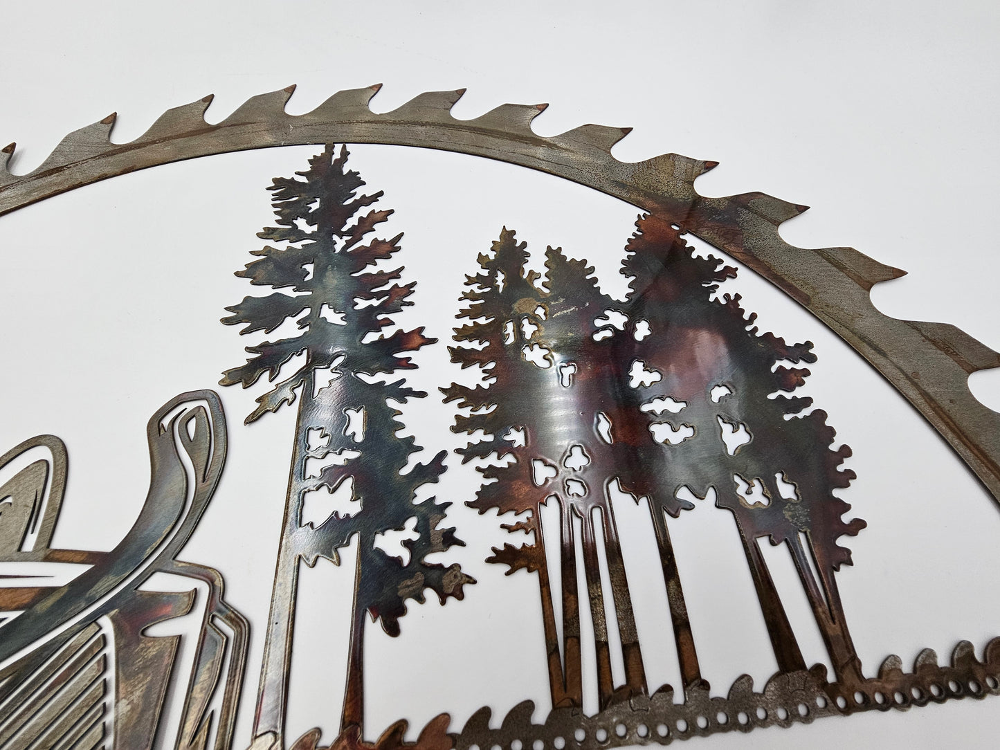 Large Rustic Metal Chainsaw Wall Hanging