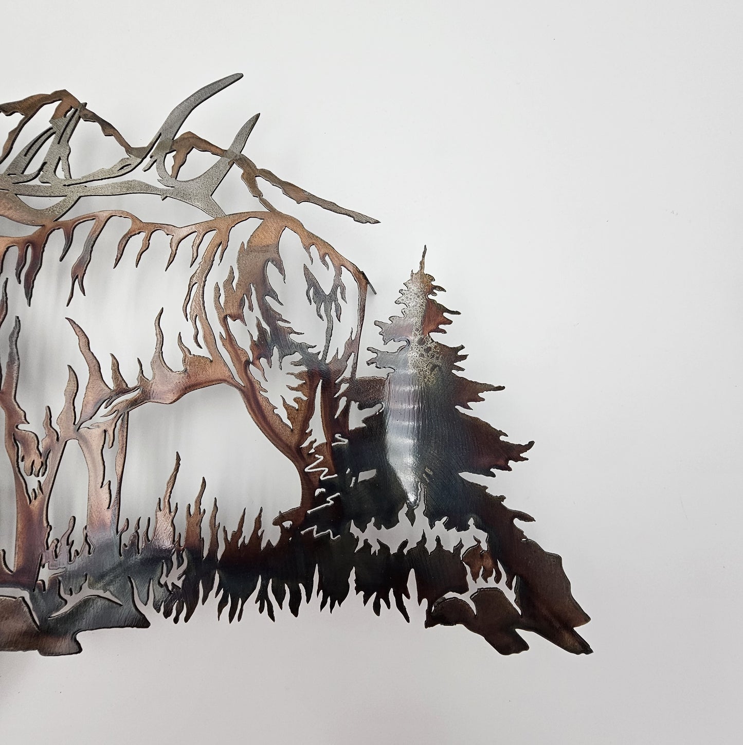 Rustic Metal Elk Wall Clock NEW LARGER SIZE!