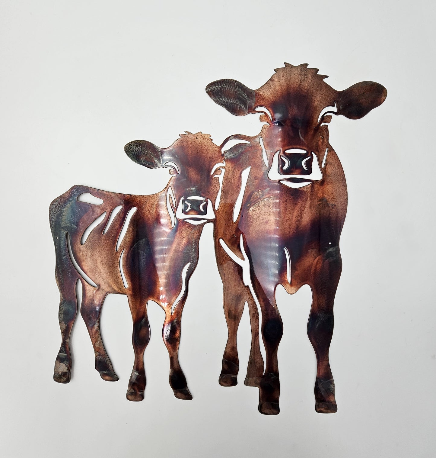 Rustic Cows Metal Wall Hanging