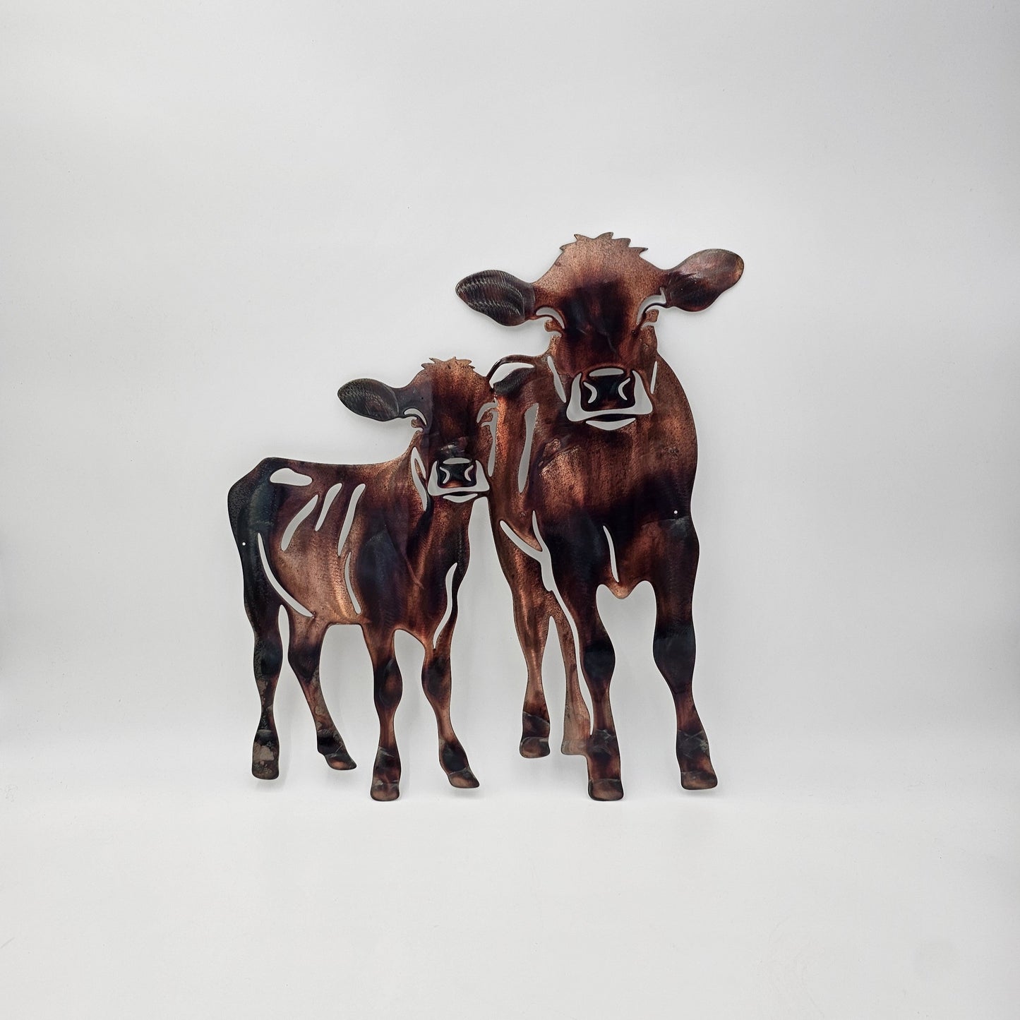 Rustic Cows Metal Wall Hanging