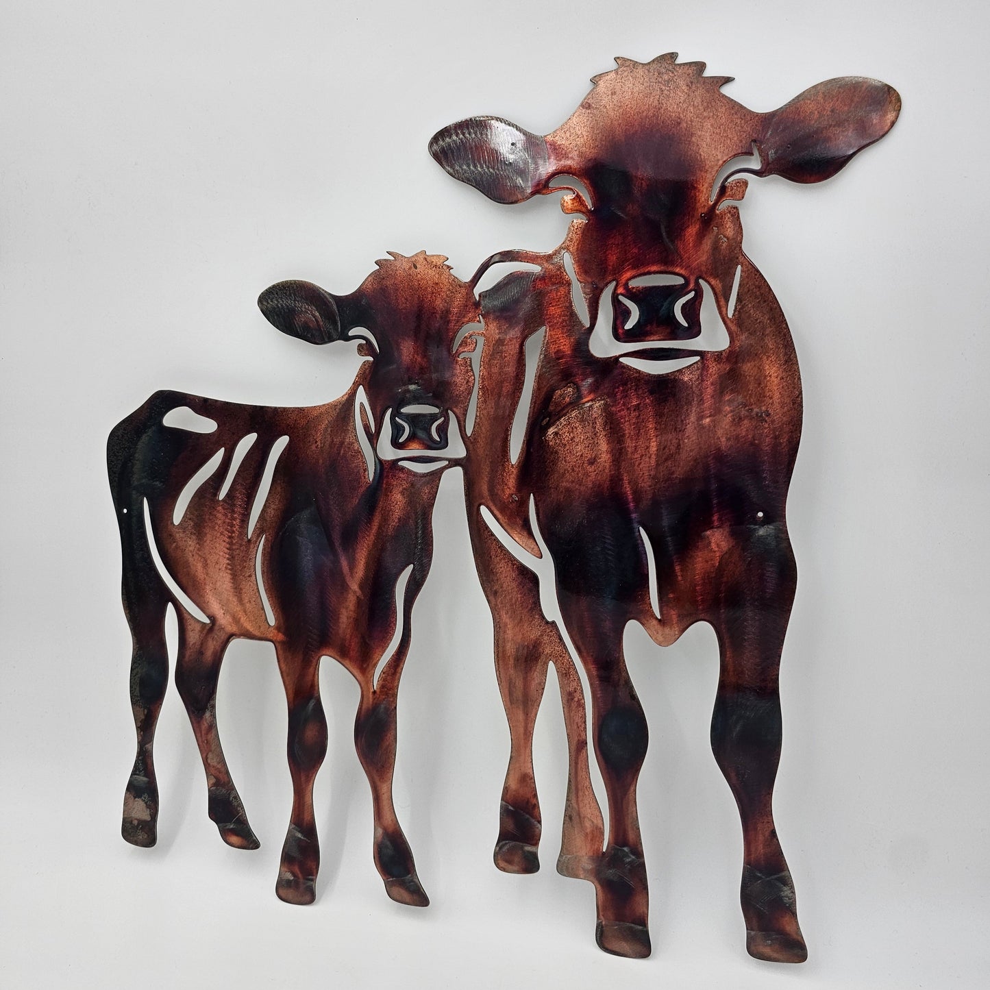 Rustic Cows Metal Wall Hanging