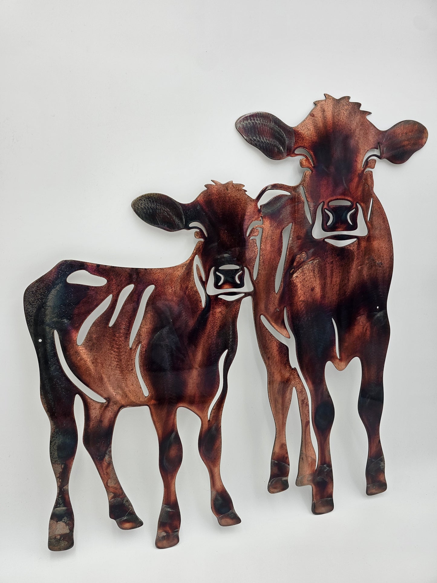 Rustic Cows Metal Wall Hanging
