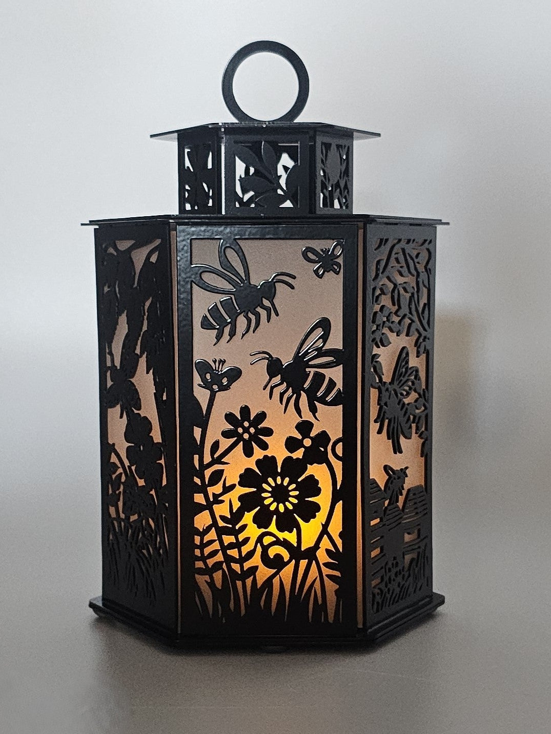 Bees and Butterflies Metal Lantern