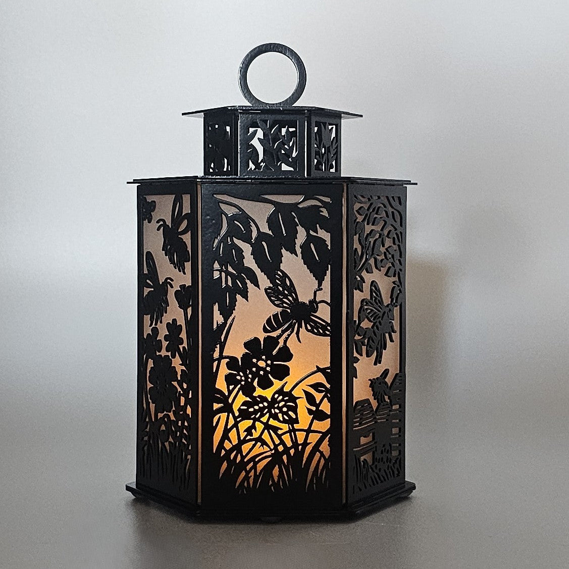 Bees and Butterflies Metal Lantern
