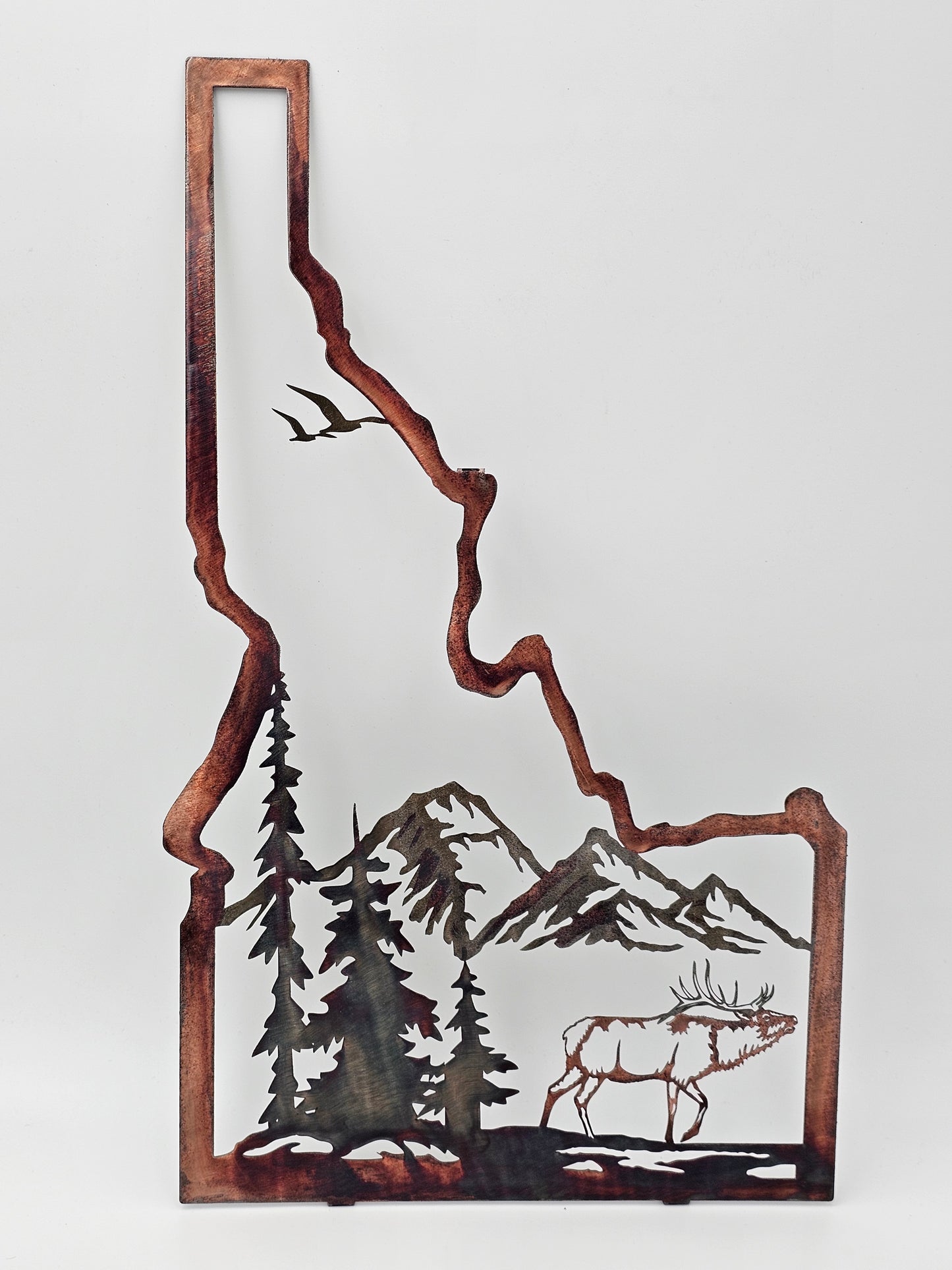 Idaho State Sign with Elk Mountain Scene