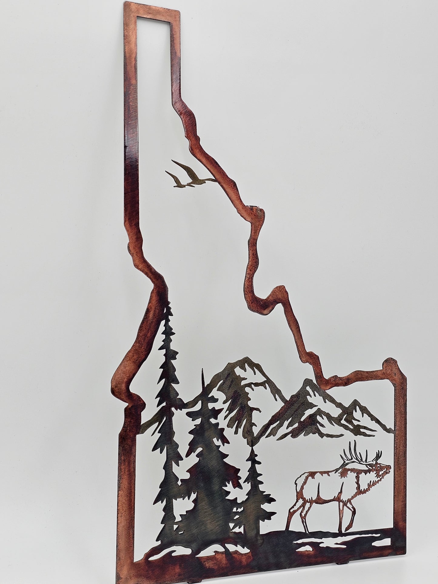 Idaho State Sign with Elk Mountain Scene