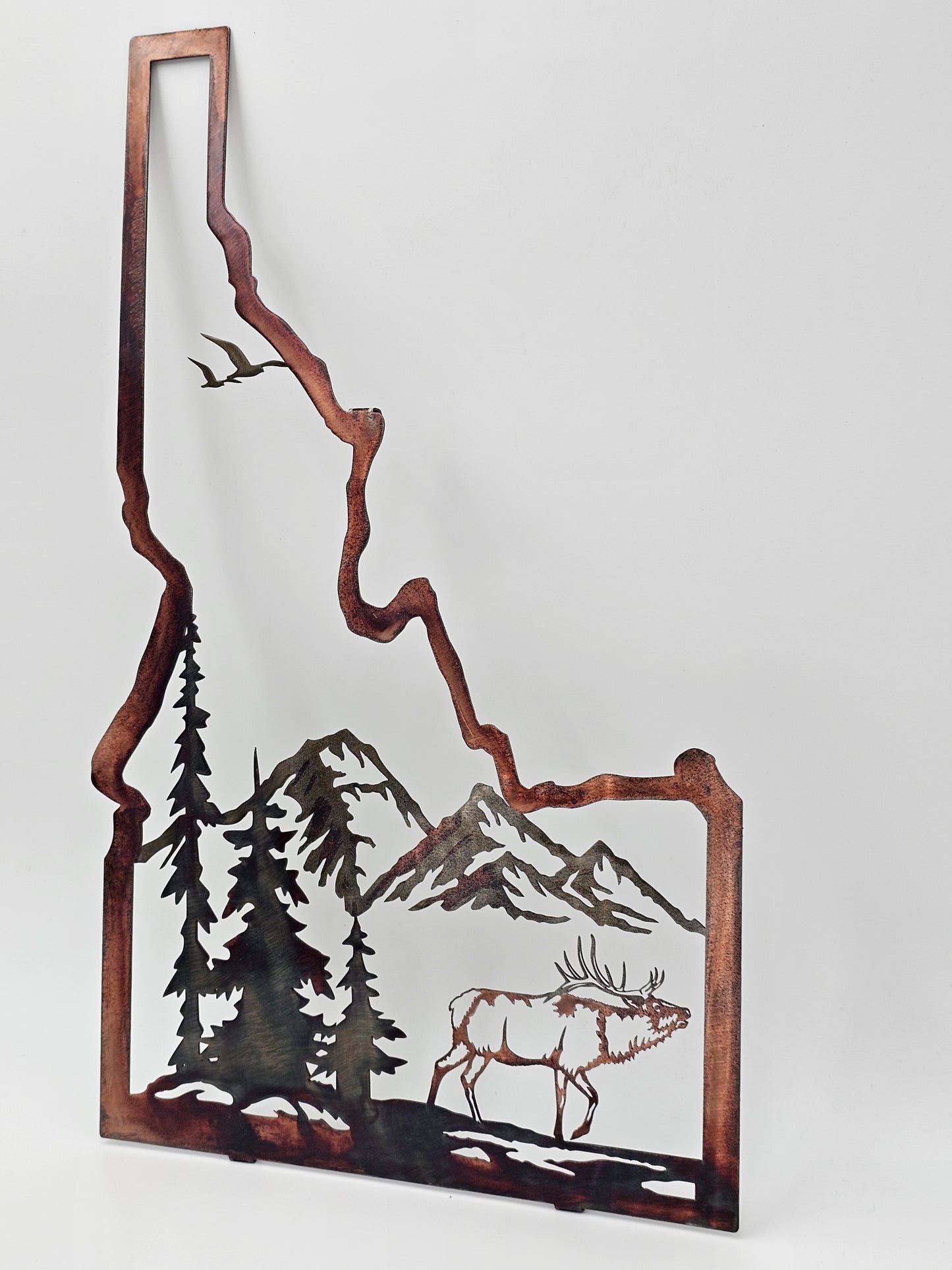 Idaho State Sign with Elk Mountain Scene
