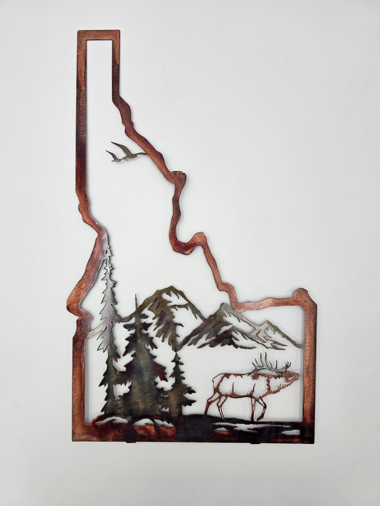 Idaho State Sign with Elk Mountain Scene