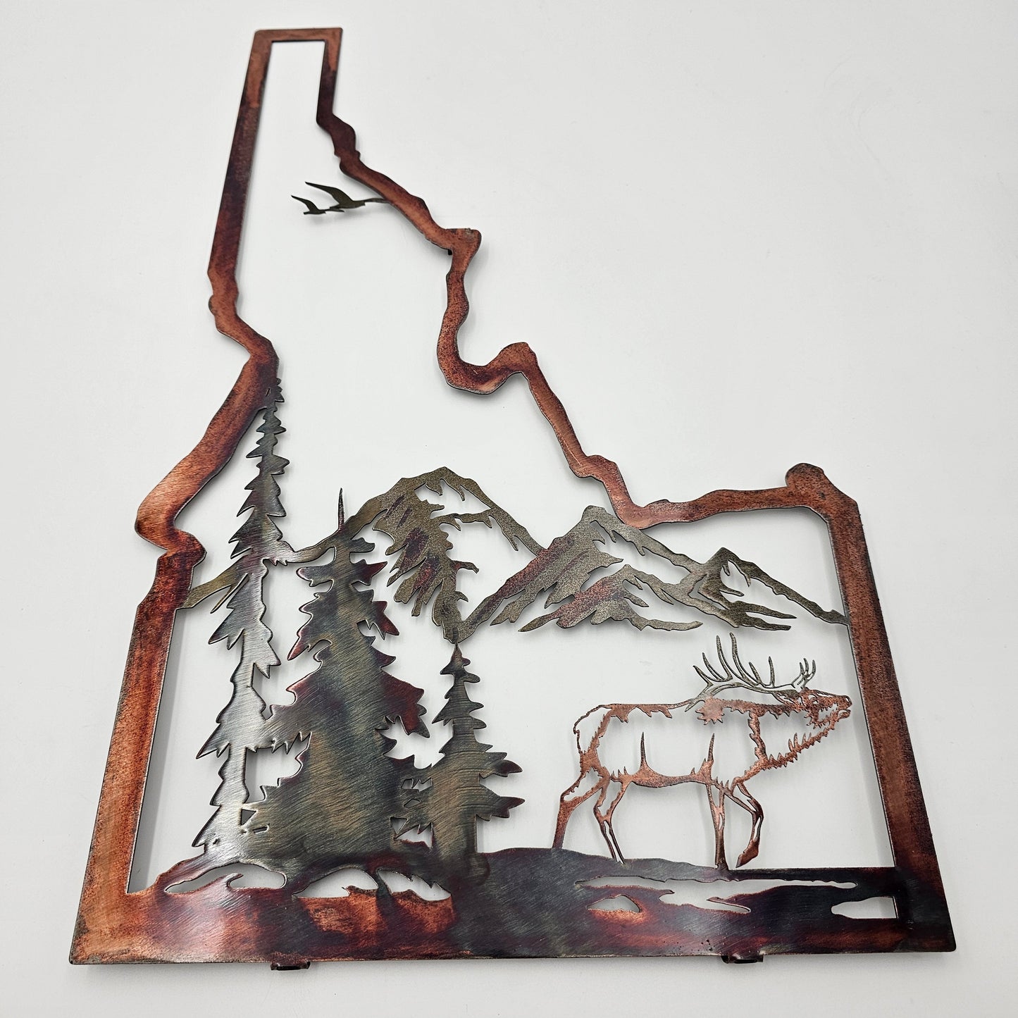 Idaho State Sign with Elk Mountain Scene