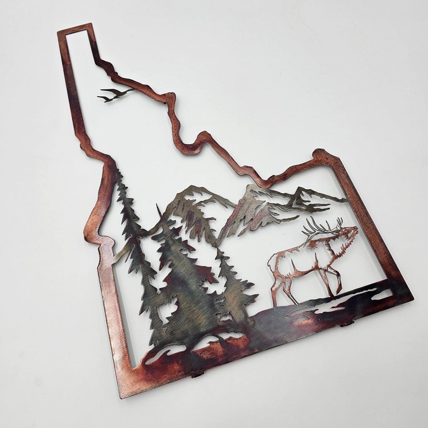 Idaho State Sign with Elk Mountain Scene