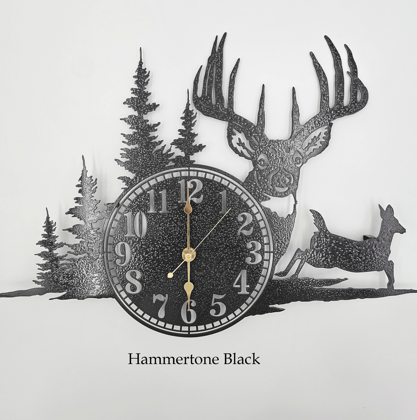 Rustic Metal Deer Wall Clock NEW LARGER SIZE