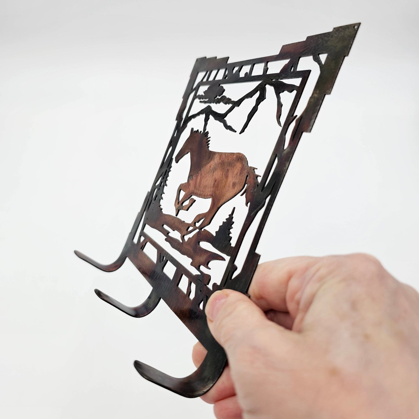 Southwest Square Horse Key Rack Hook View.