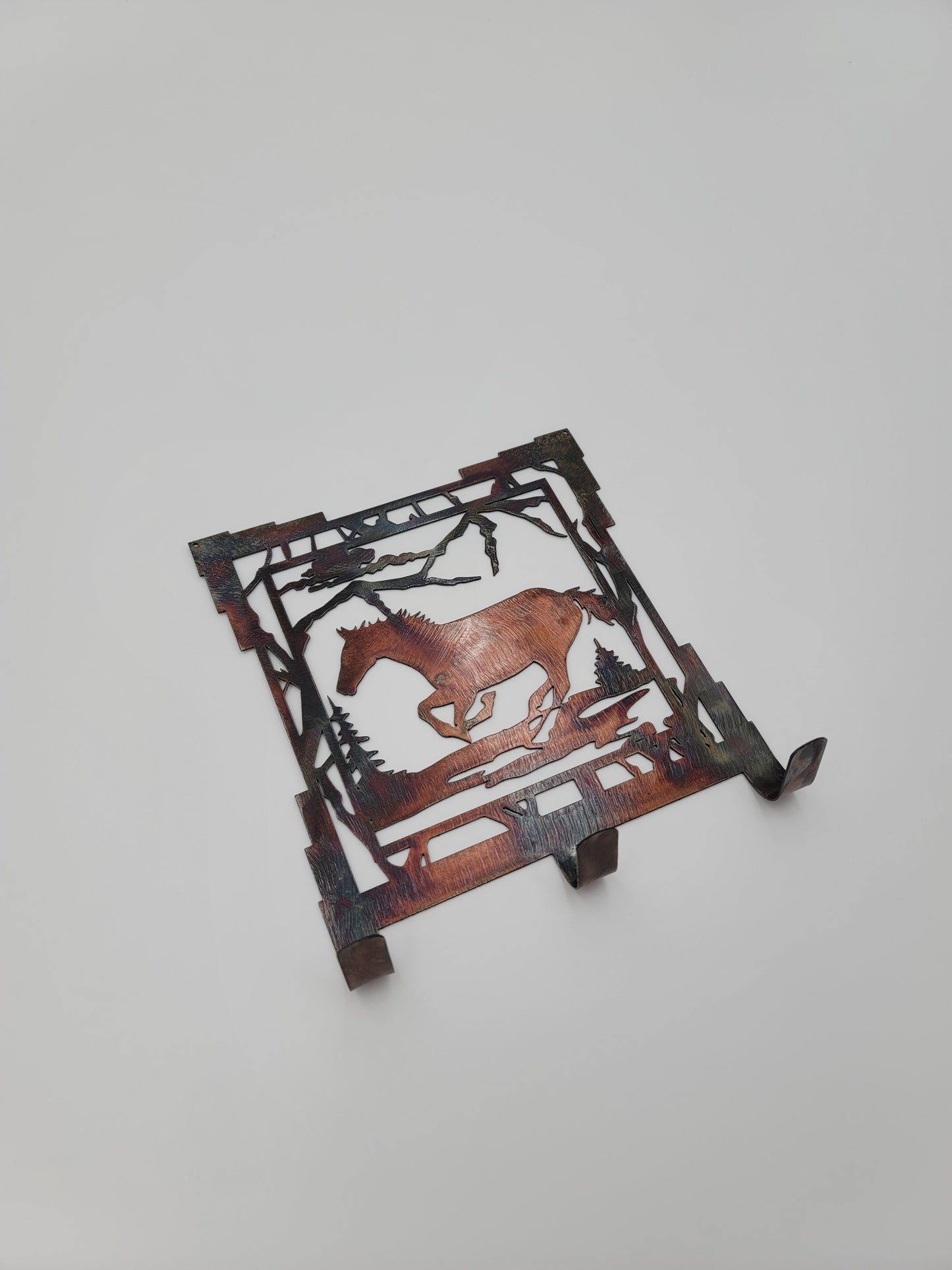 Running Horse Square Metal Key Rack.