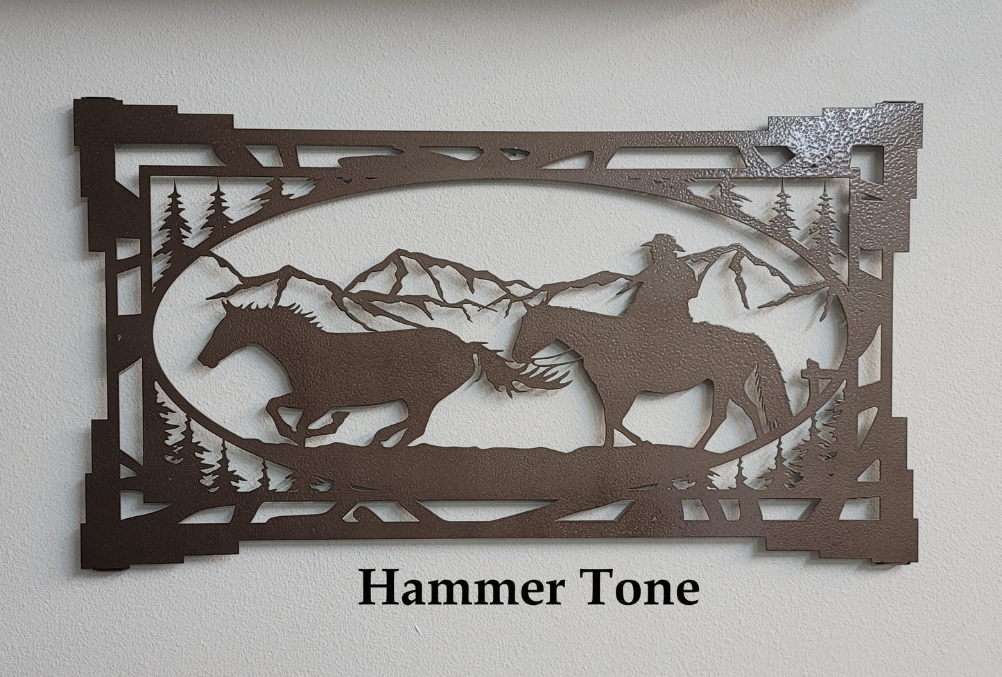 Southwest Style Cowboy and Horse Metal Wall Hanging