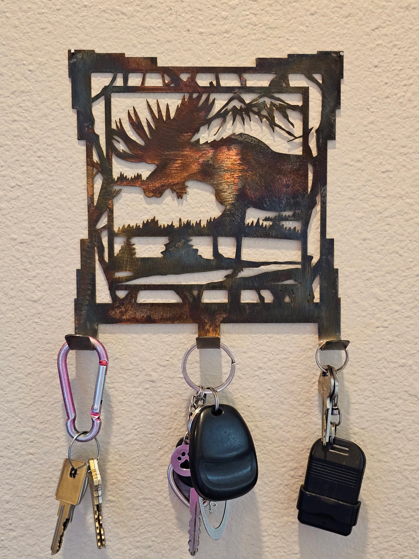Moose Key Rack With Keys