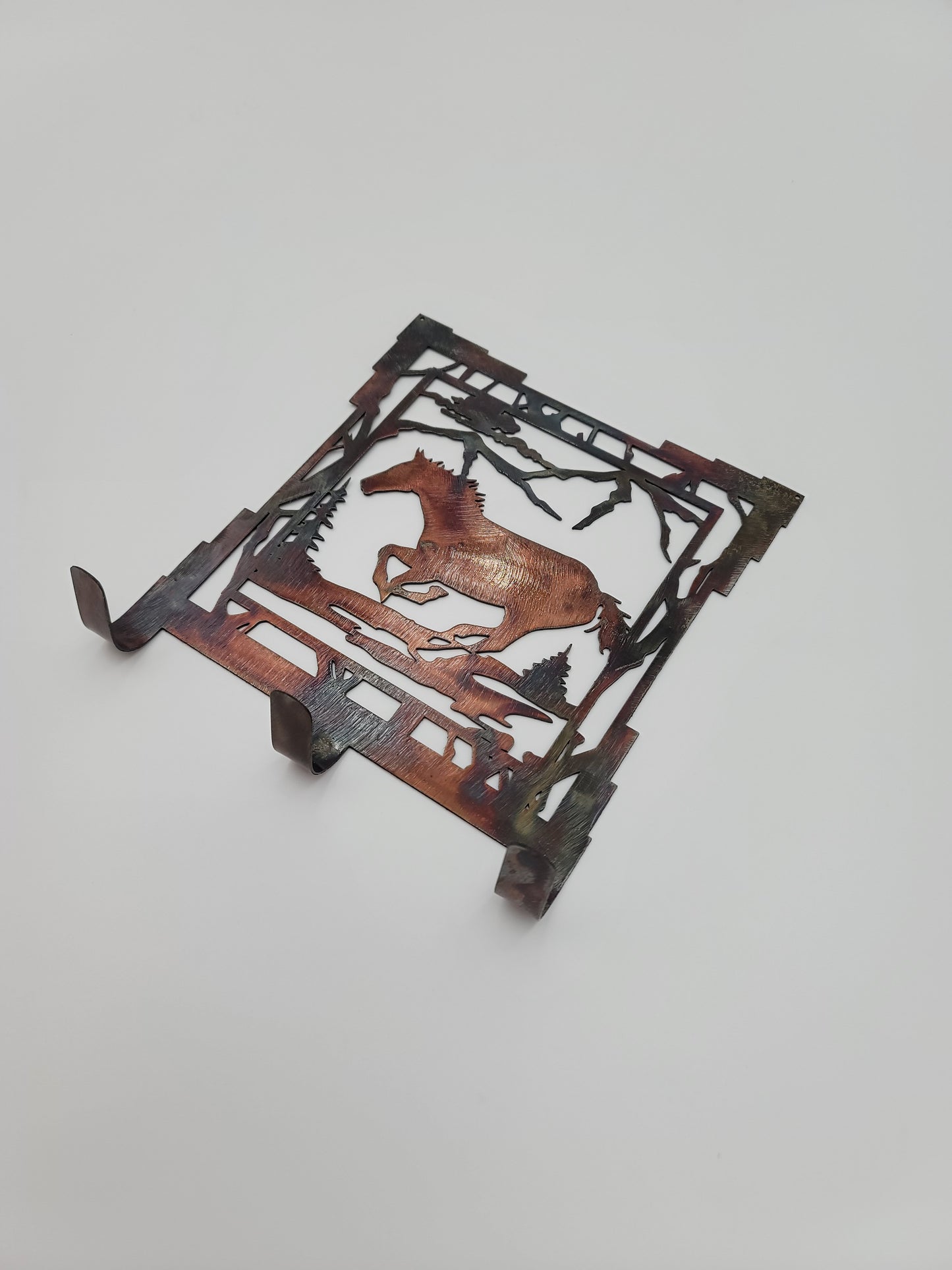 Running Horse Square Metal Key Rack.