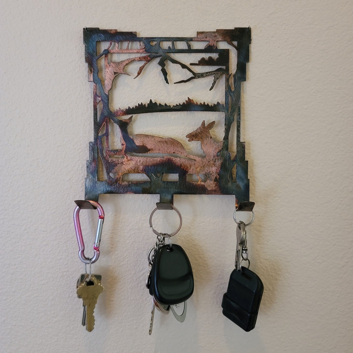 Two Elk Key Rack With Keys