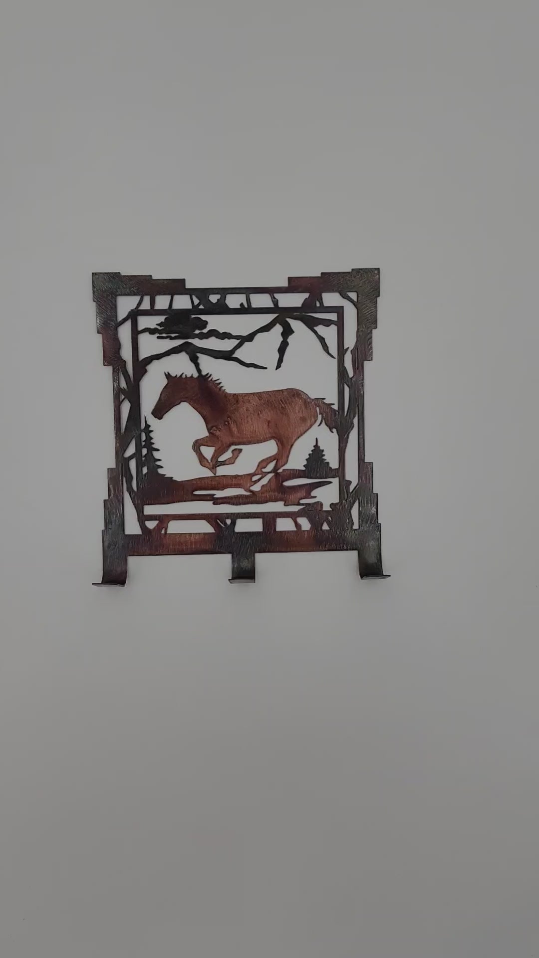 Square Southwest Horse Key Rack Video.