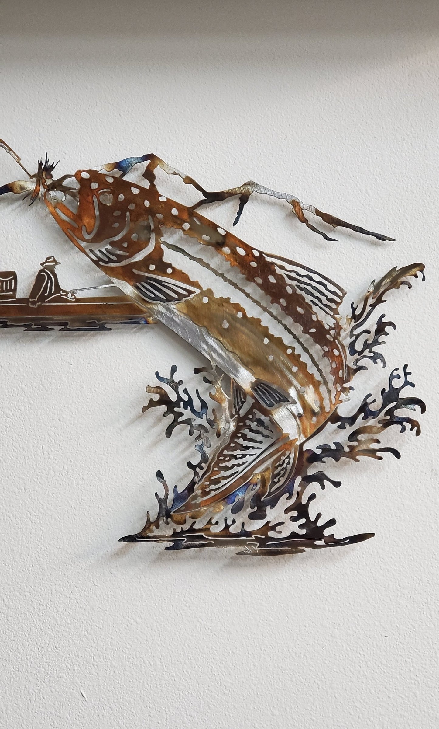 Fish & Boat Metal Wall Hanging