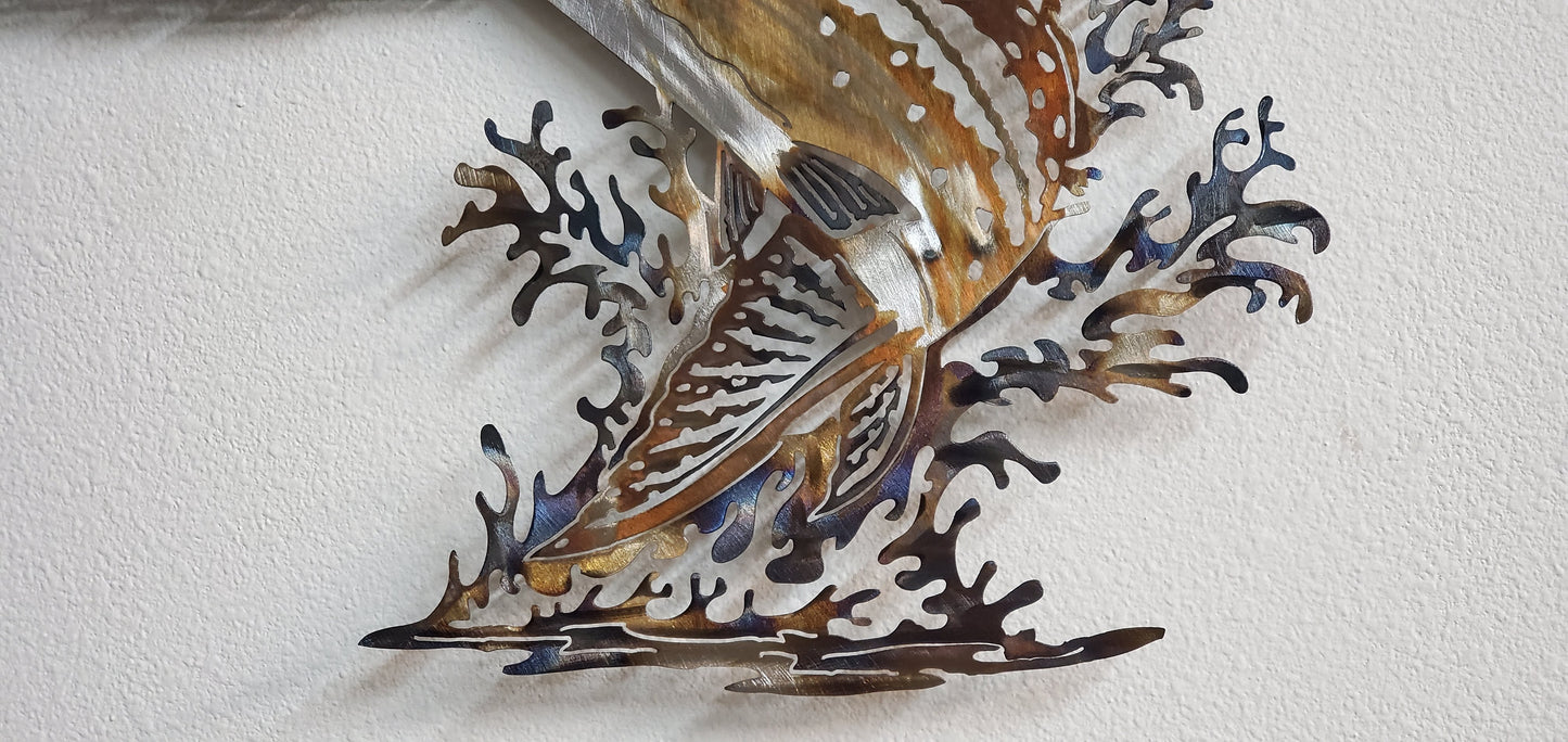 Fish & Boat Metal Wall Hanging