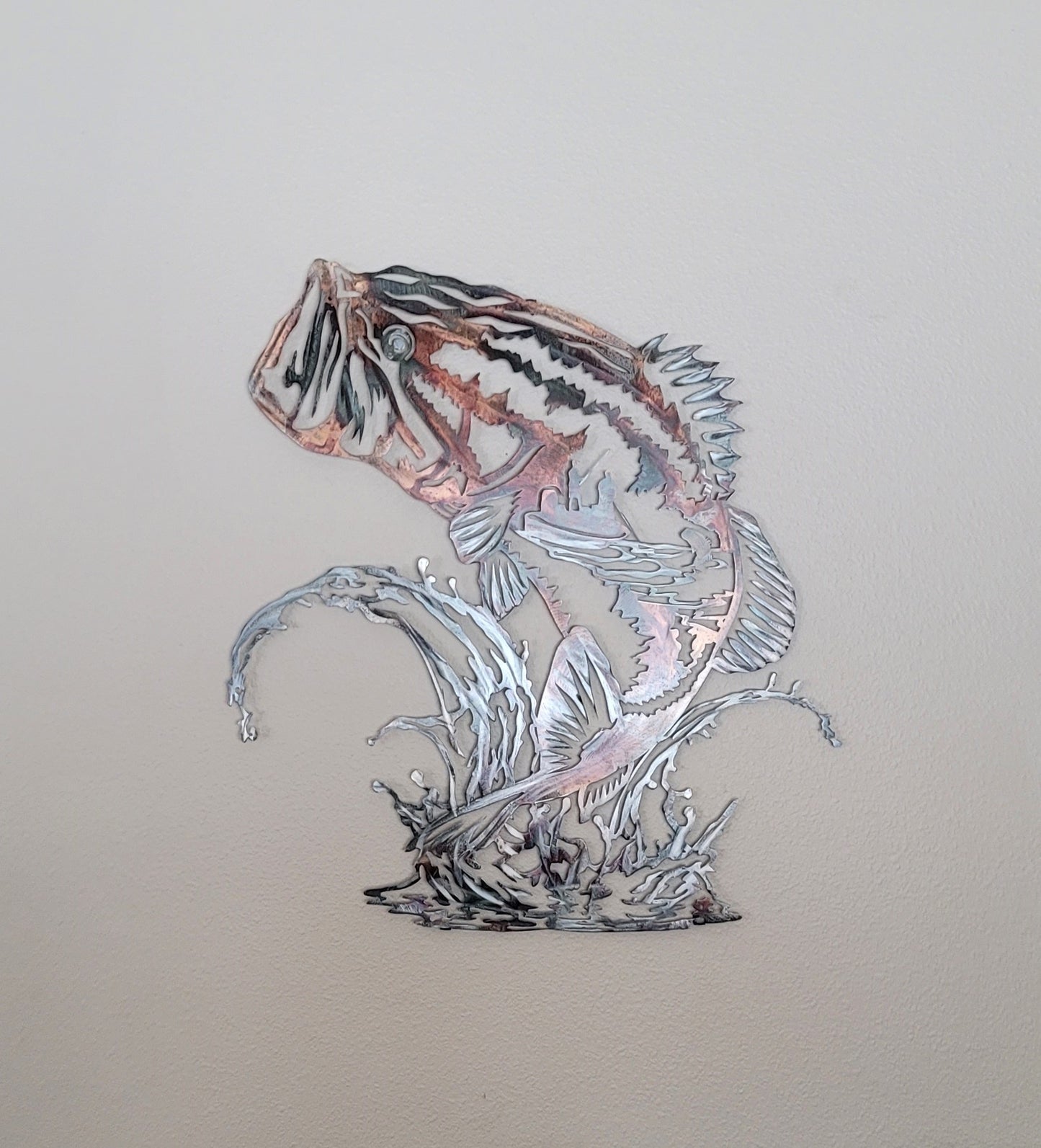 Xtra Large Bass Fish Metal Wall Hanging