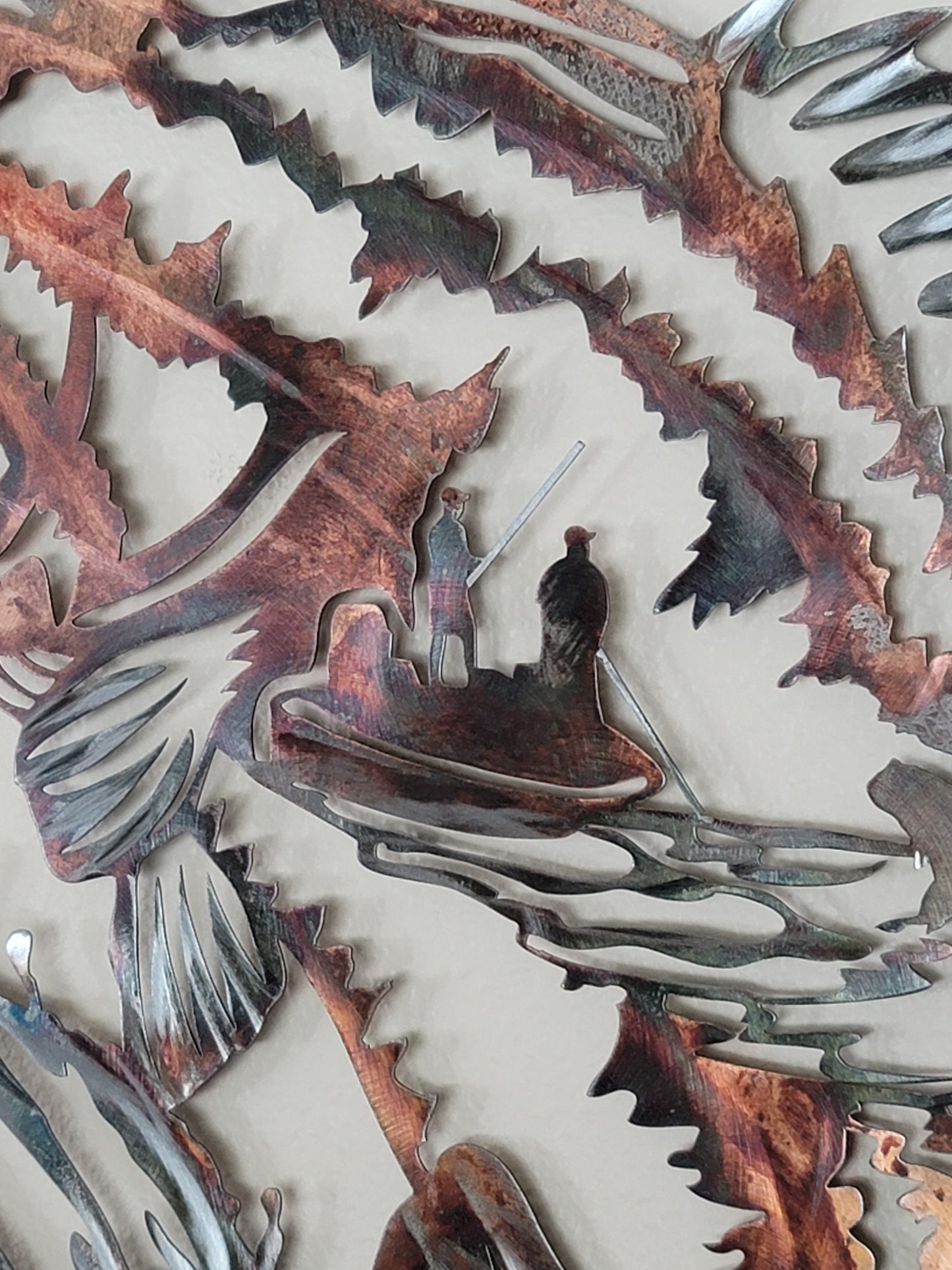 Xtra Large Bass Fish Metal Wall Hanging