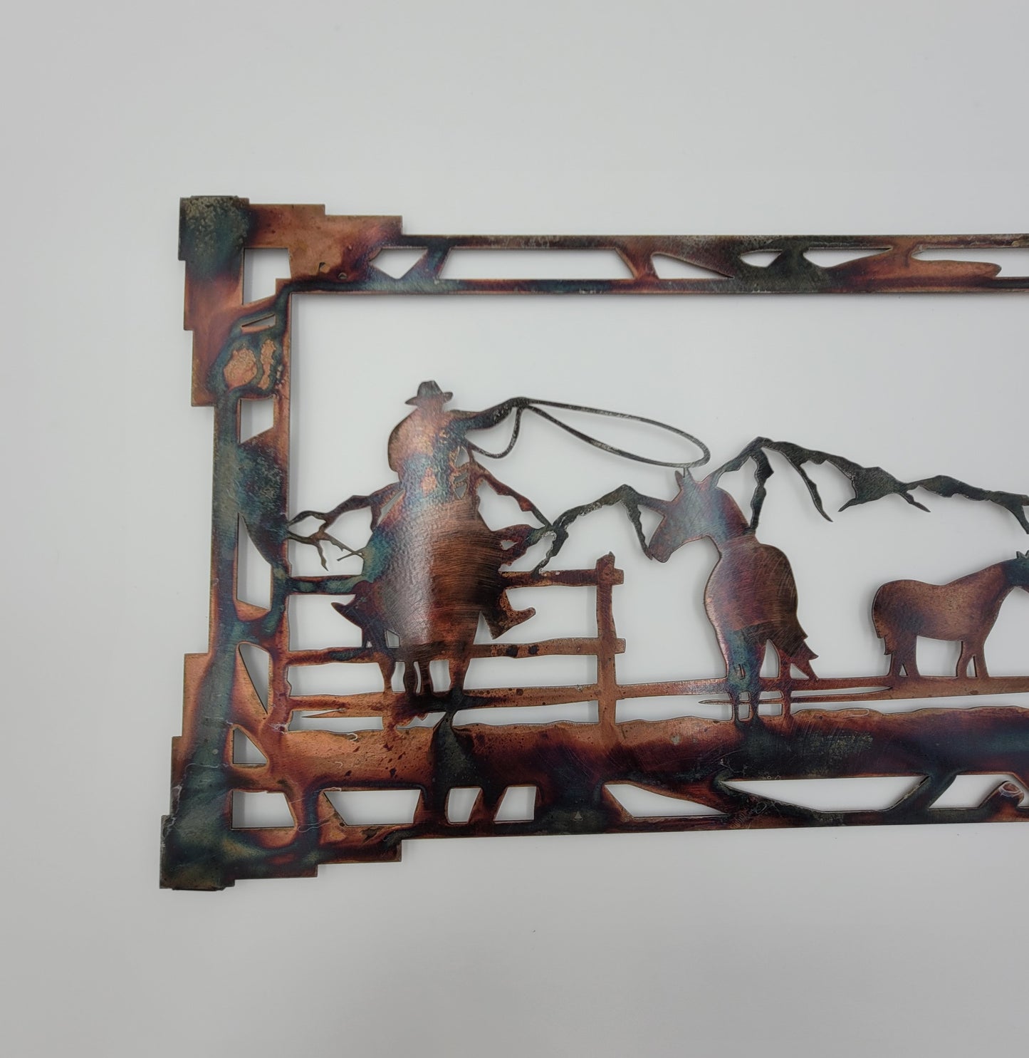 Southwest Cowboys and Horses Metal Wall Hanging