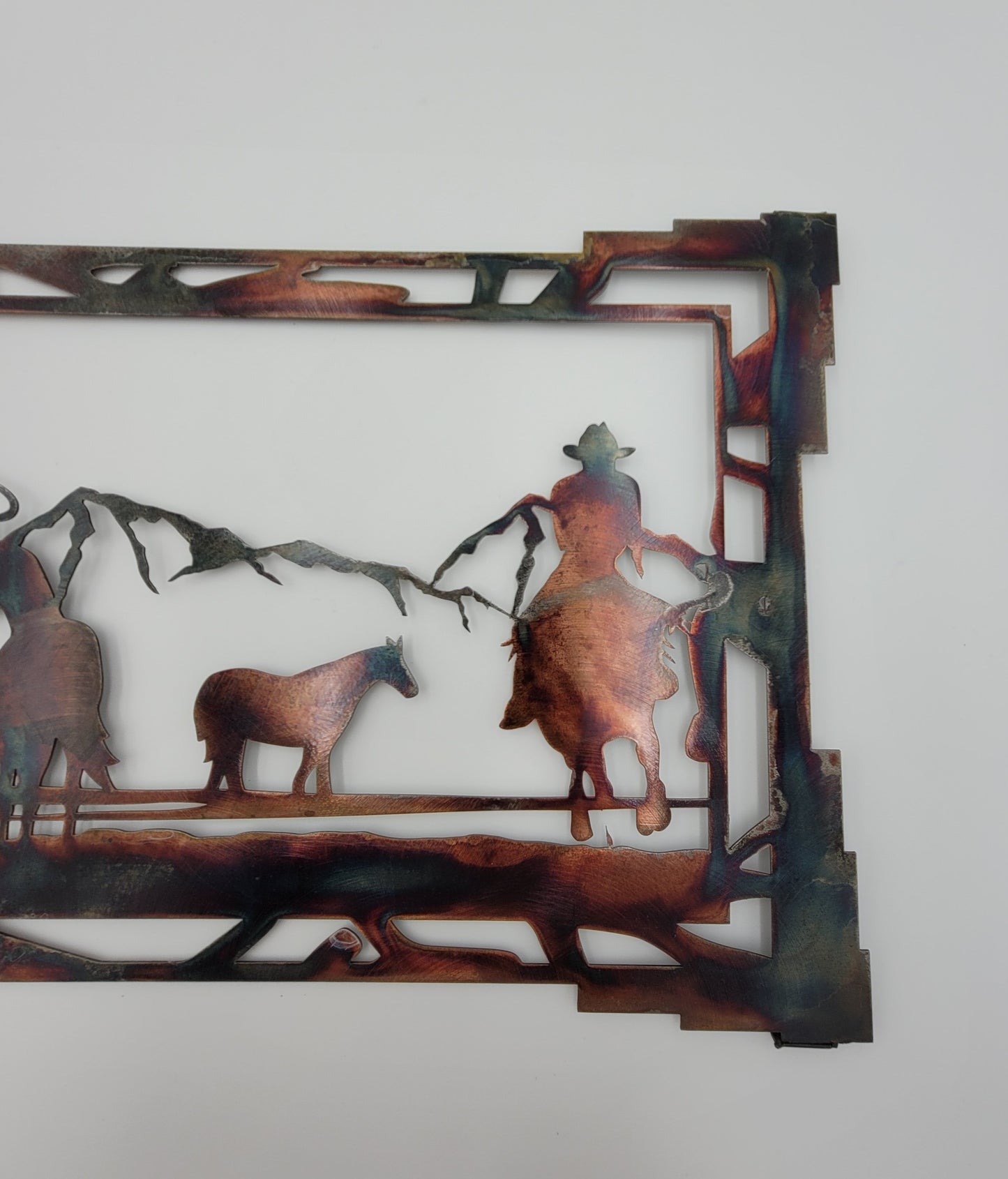 Southwest Cowboys and Horses Metal Wall Hanging