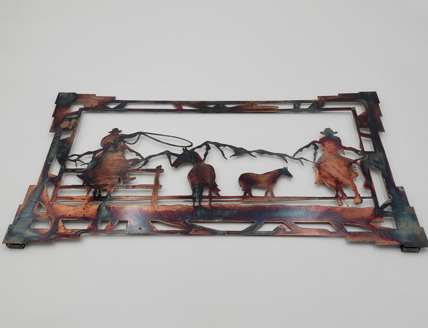 Southwest Cowboys and Horses Metal Wall Hanging