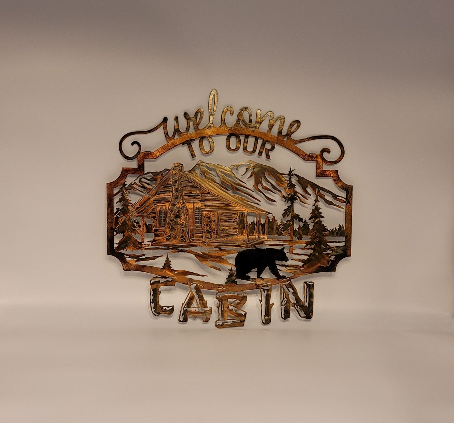 Welcome To Our Cabin Bear Sign