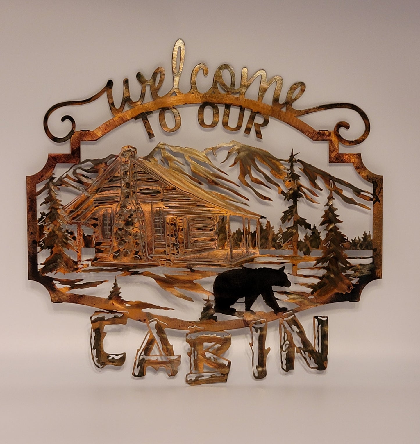 Welcome To Our Cabin Bear Sign