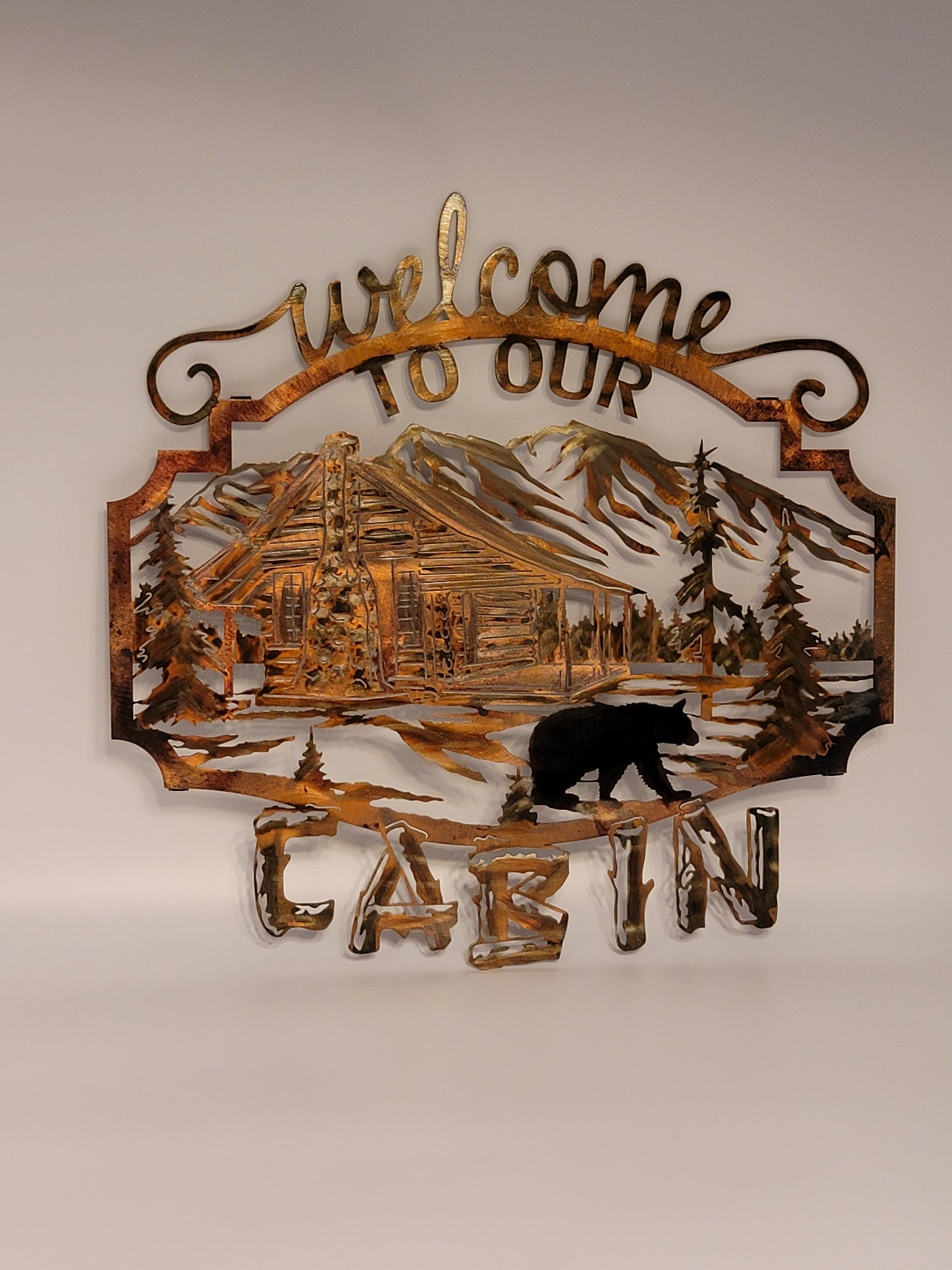 Welcome To Our Cabin Bear Sign