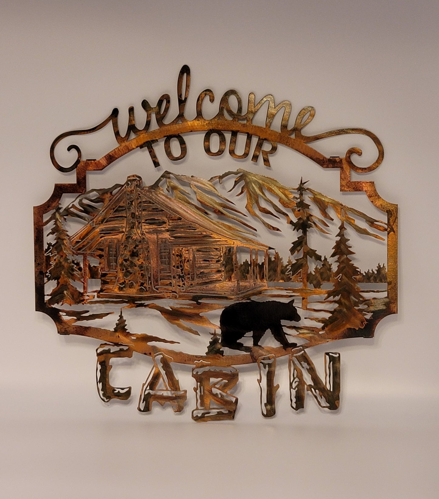 Welcome To Our Cabin Bear Sign