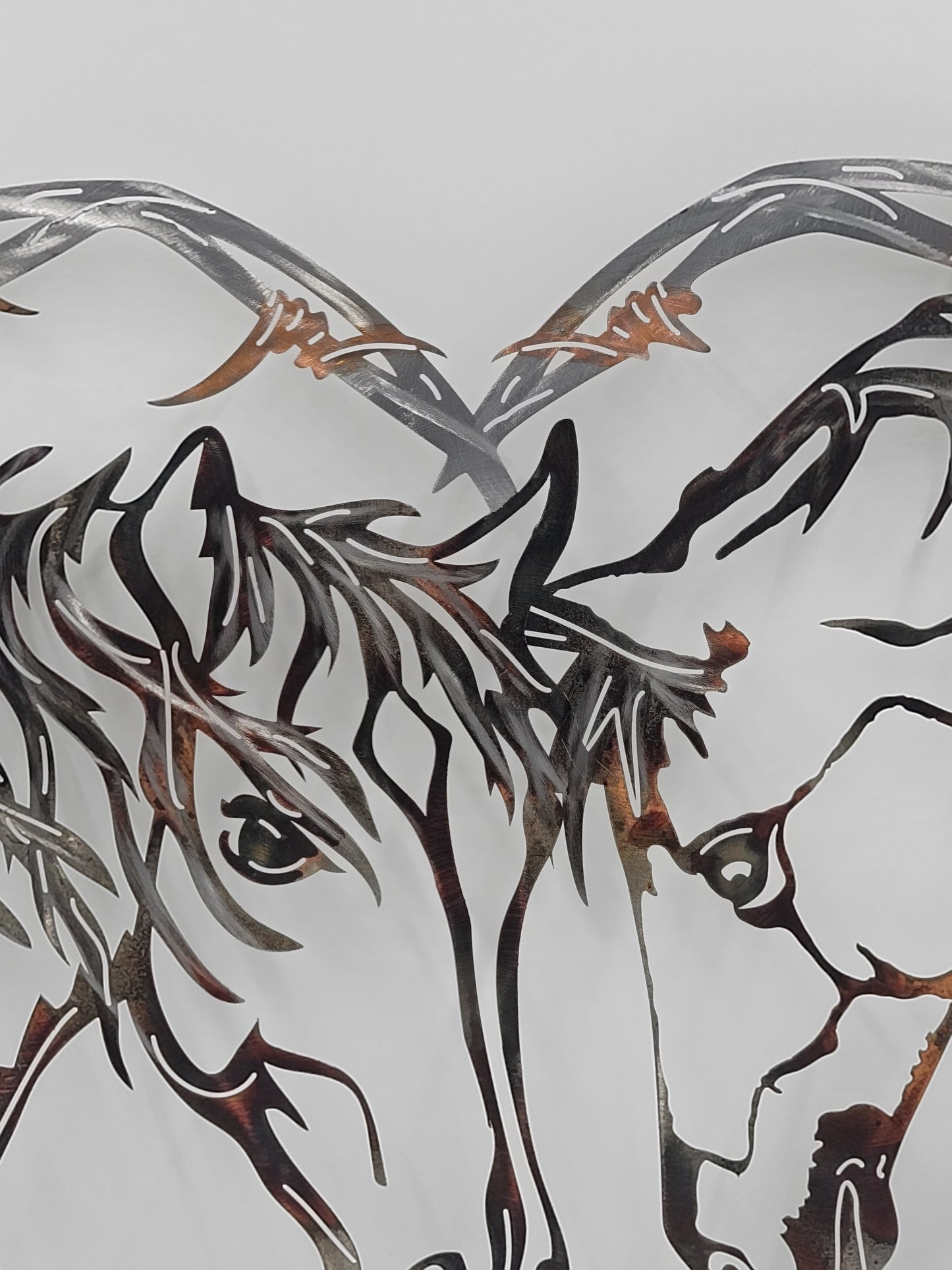 Horses In Barbwire Heart Metal Wall Hanging