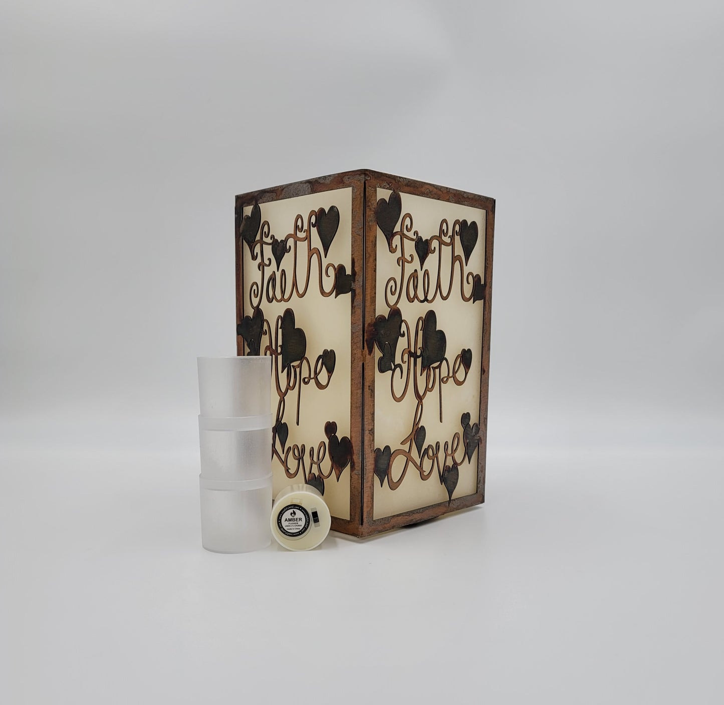 Faith Hope Love Candle Holder