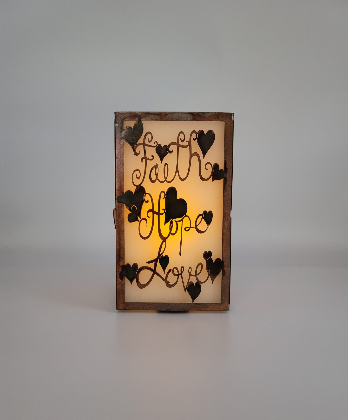 Faith Hope Love Candle Holder