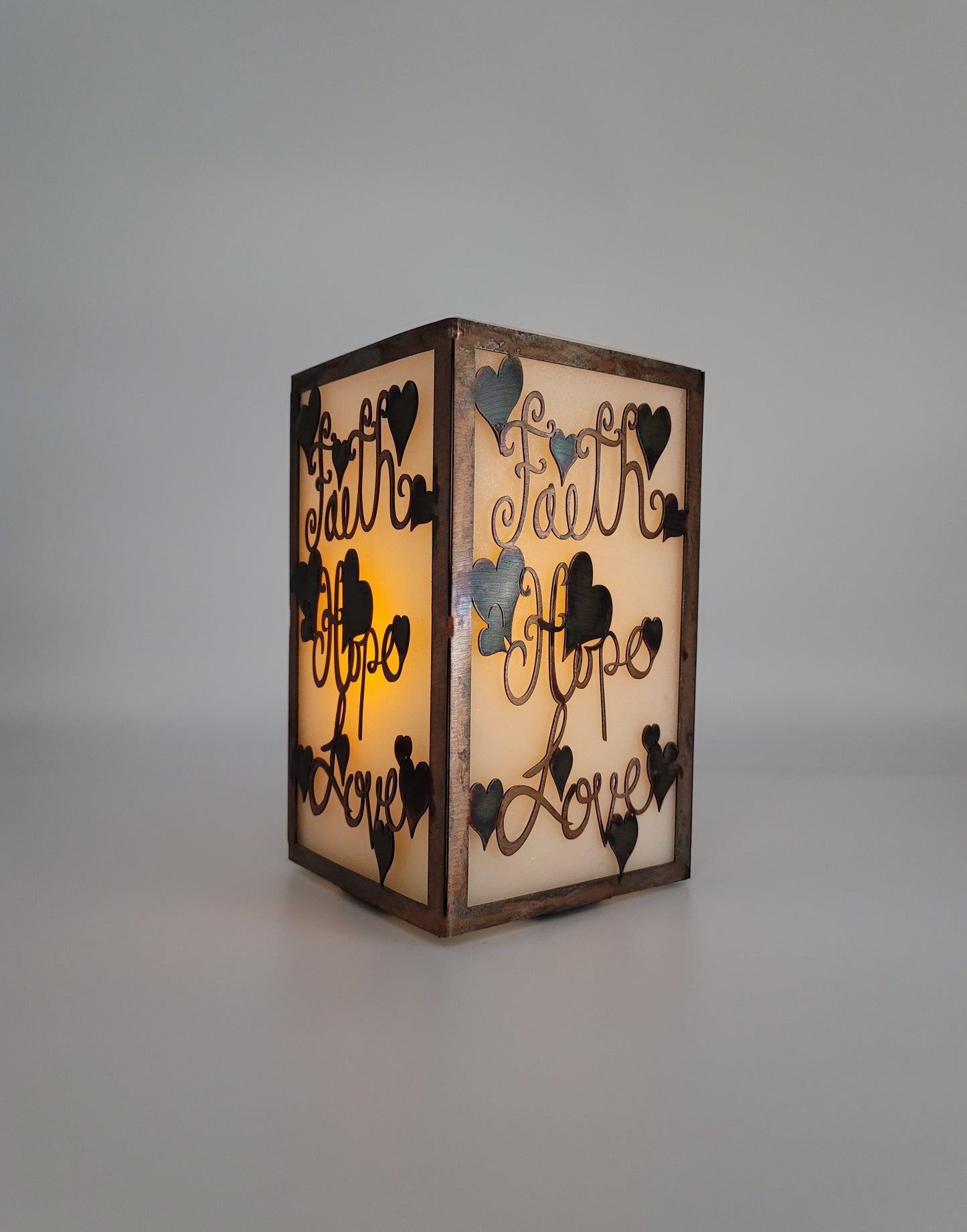 Faith Hope Love Candle Holder