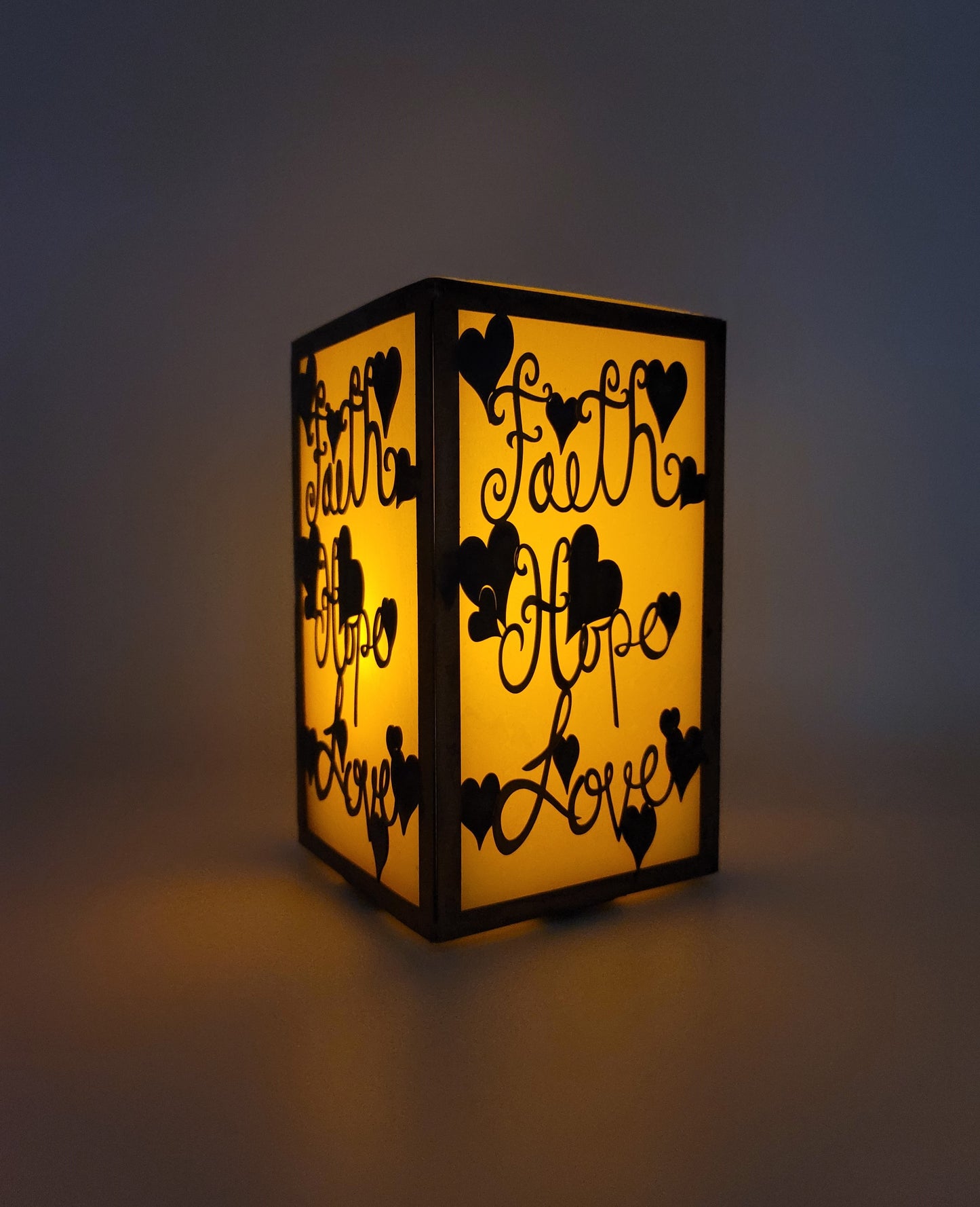 Faith Hope Love Candle Holder