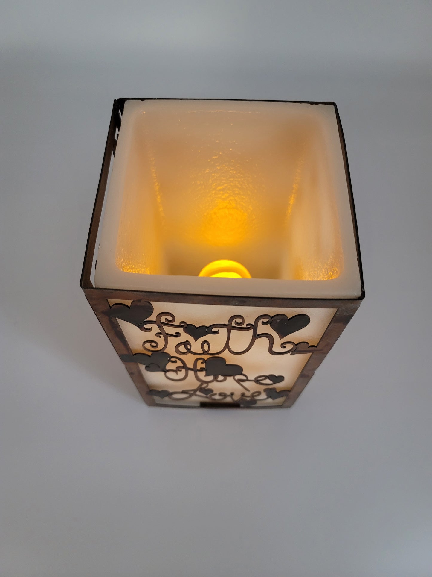 Faith Hope Love Candle Holder