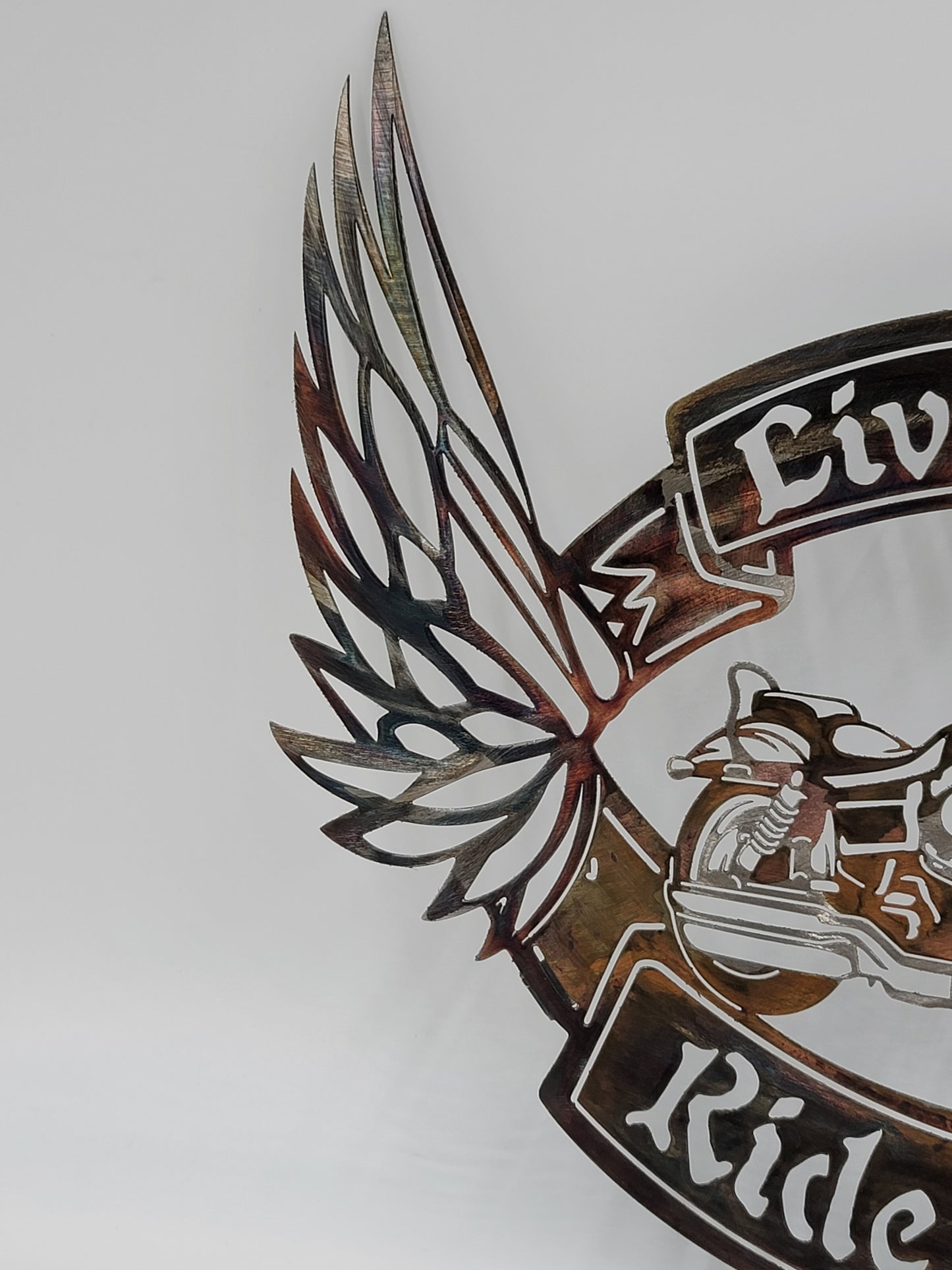Live To Ride Ride To Live Metal Motorcycle Wall Hanging