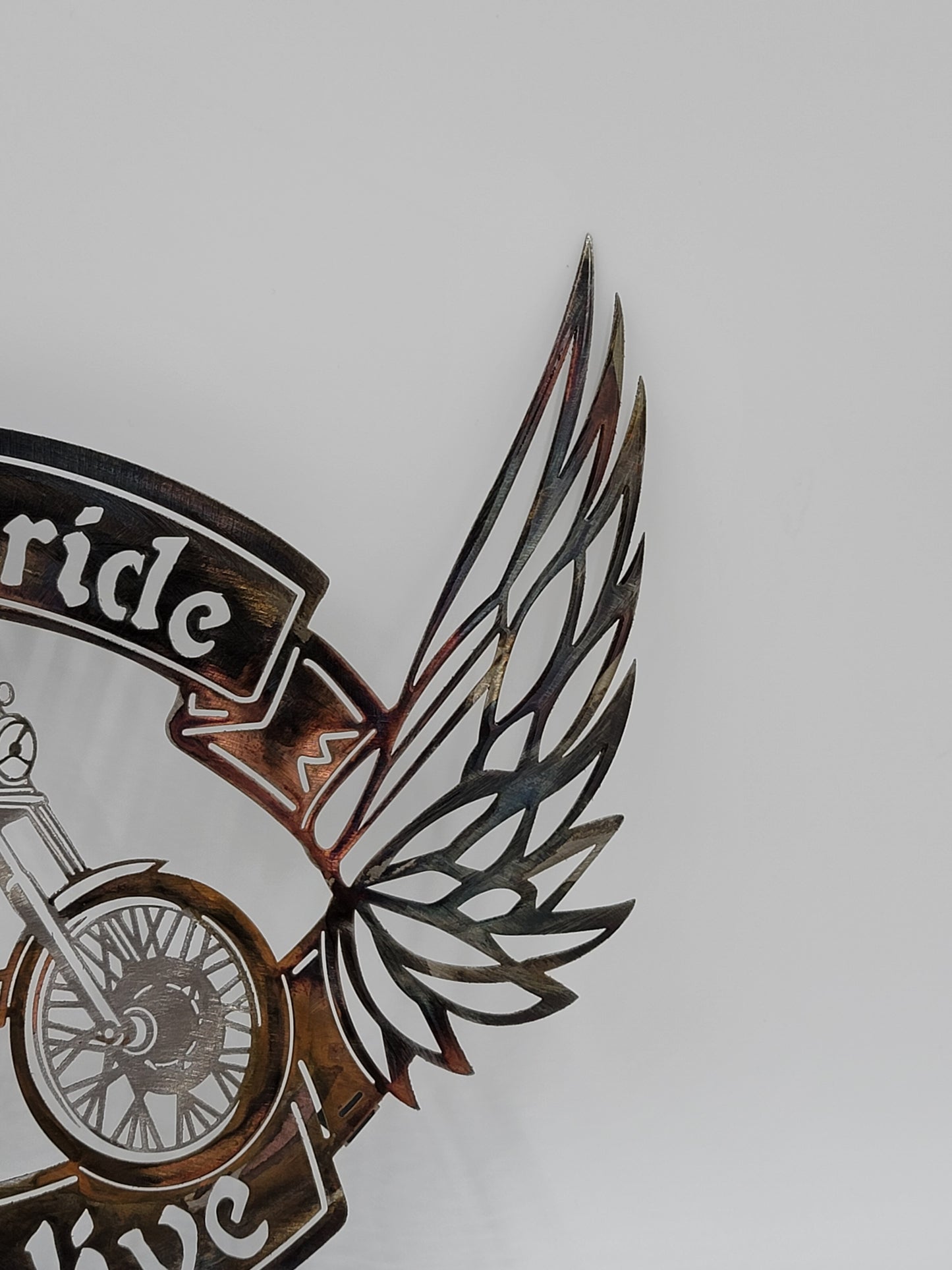 Live To Ride Ride To Live Metal Motorcycle Wall Hanging