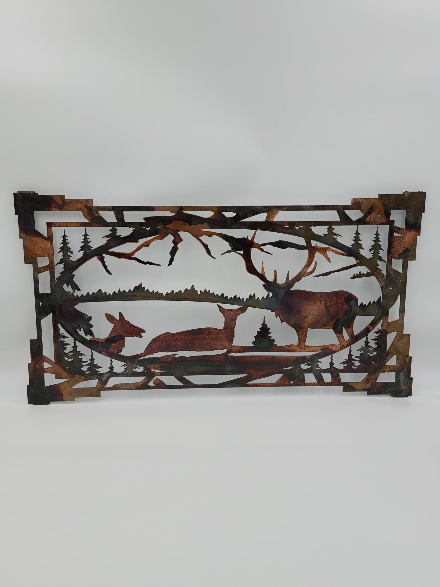 Southwest Style Oval Elk Metal Wall Hanging