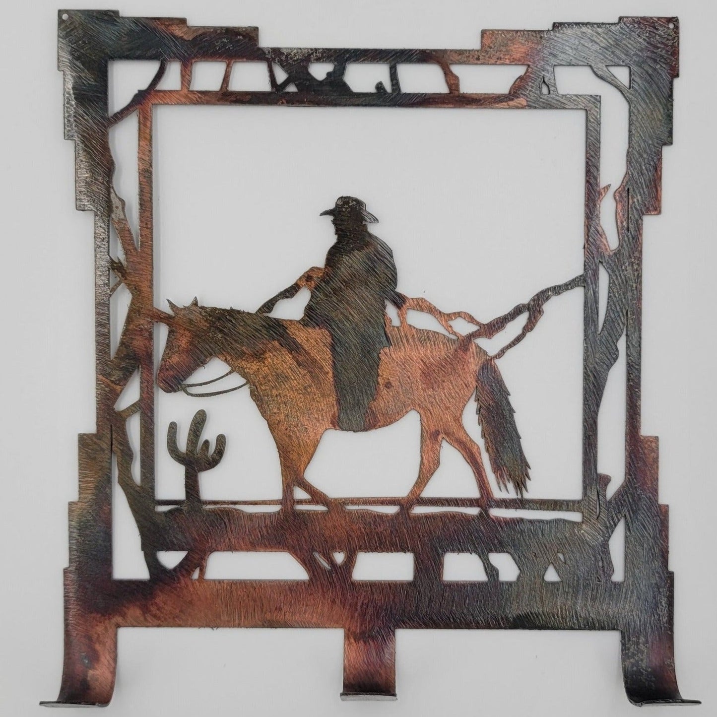 Southwest Cowboy Metal Key Rack