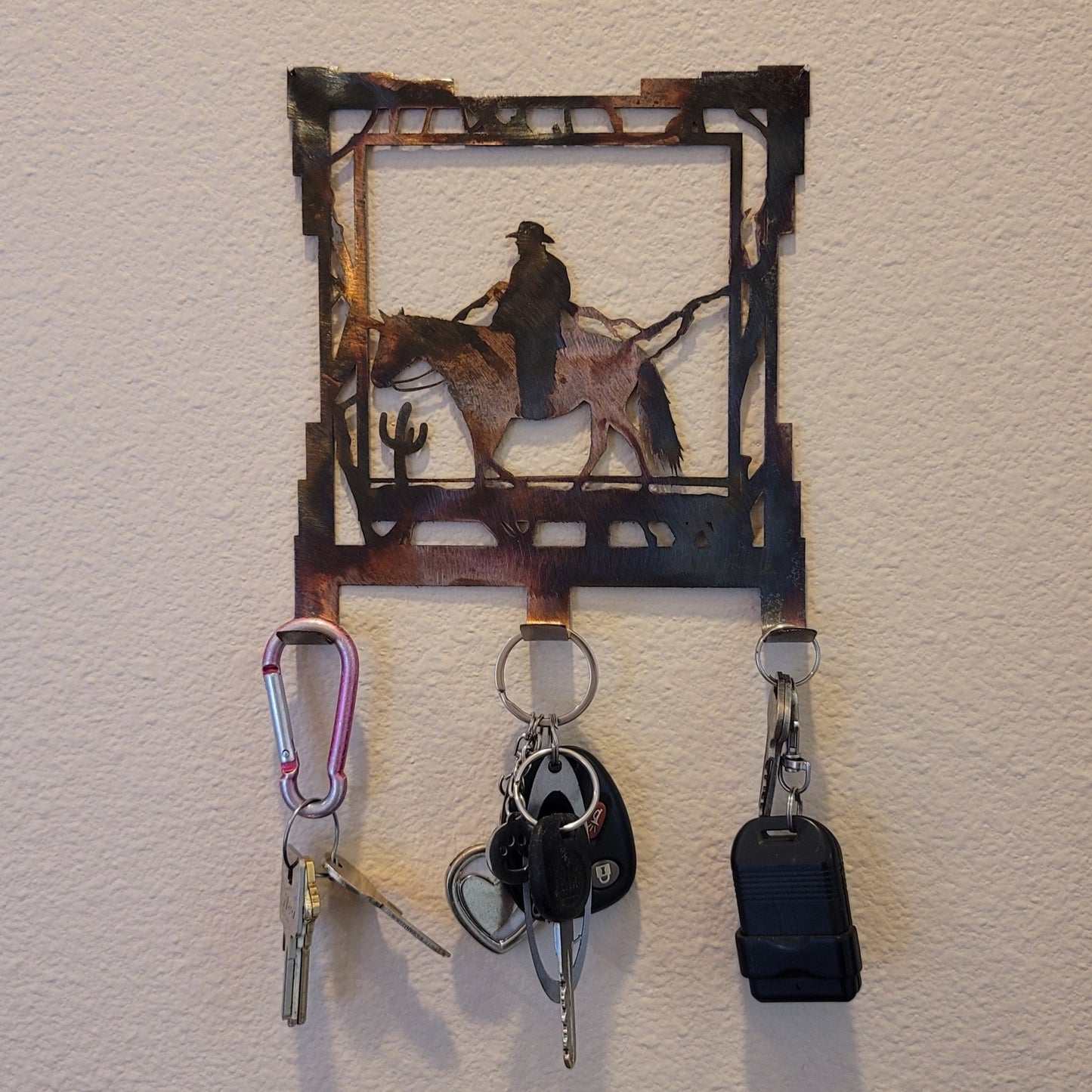 Southwest Cowboy Metal Key Rack