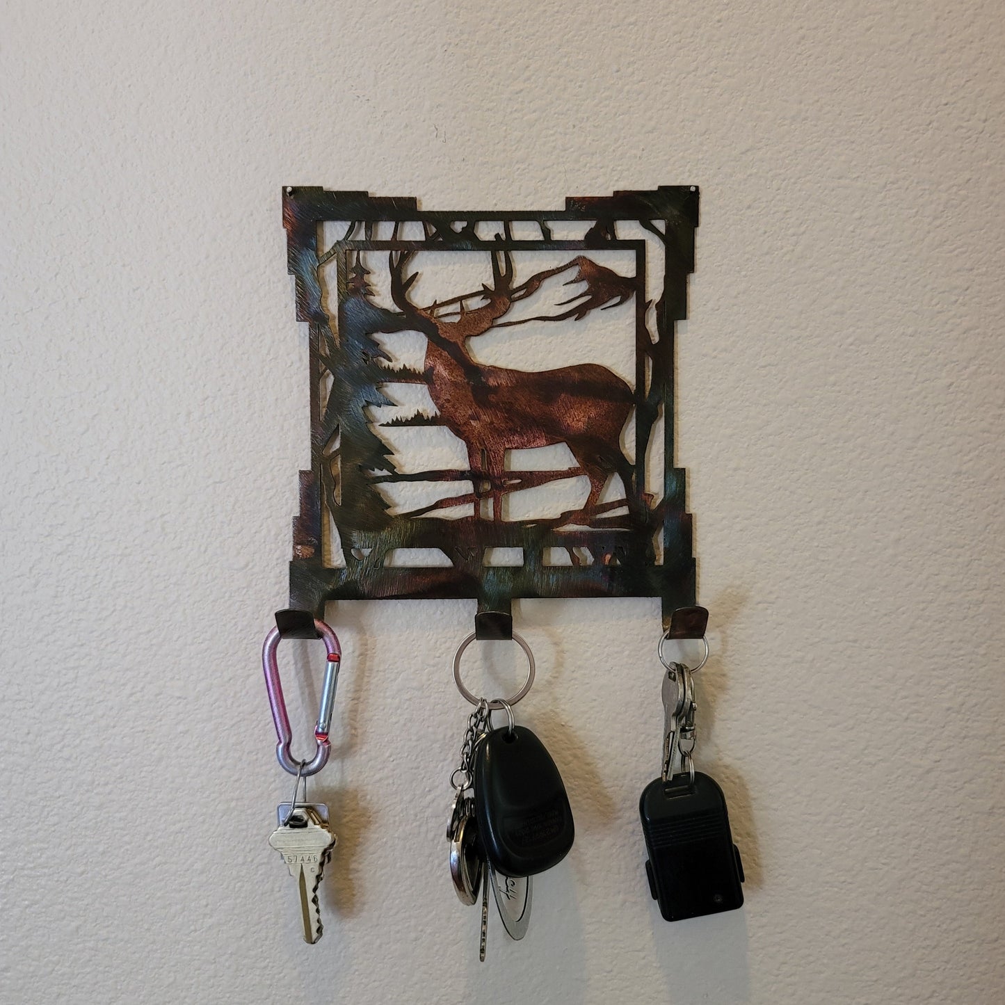 Rustic Deer Metal Key Rack