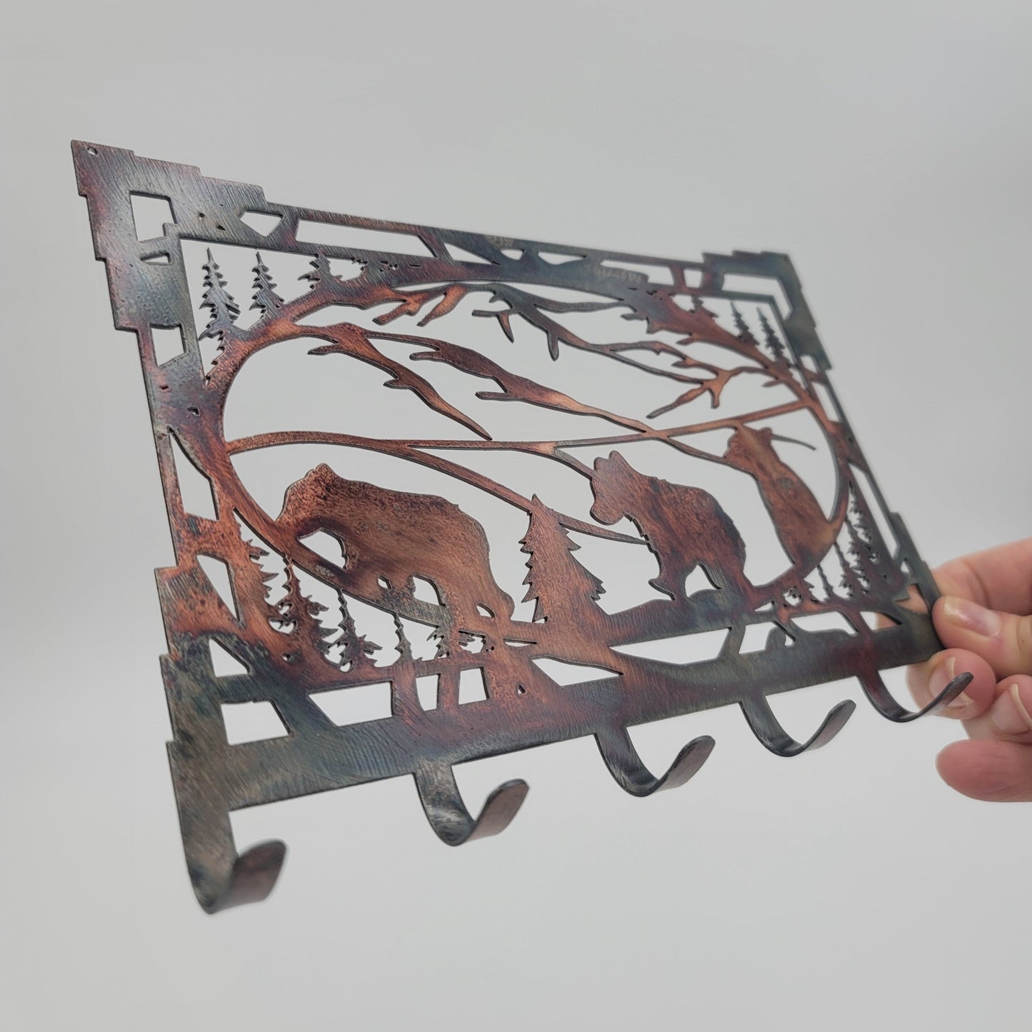 Southwest Bear Cub Metal Key Rack