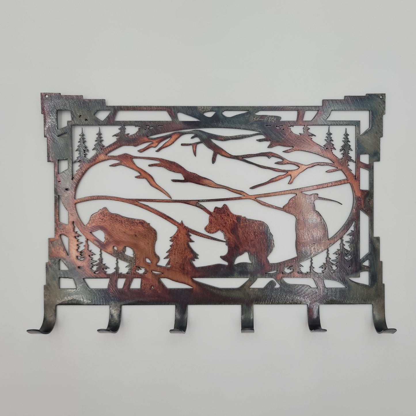 Southwest Bear Cub Metal Key Rack